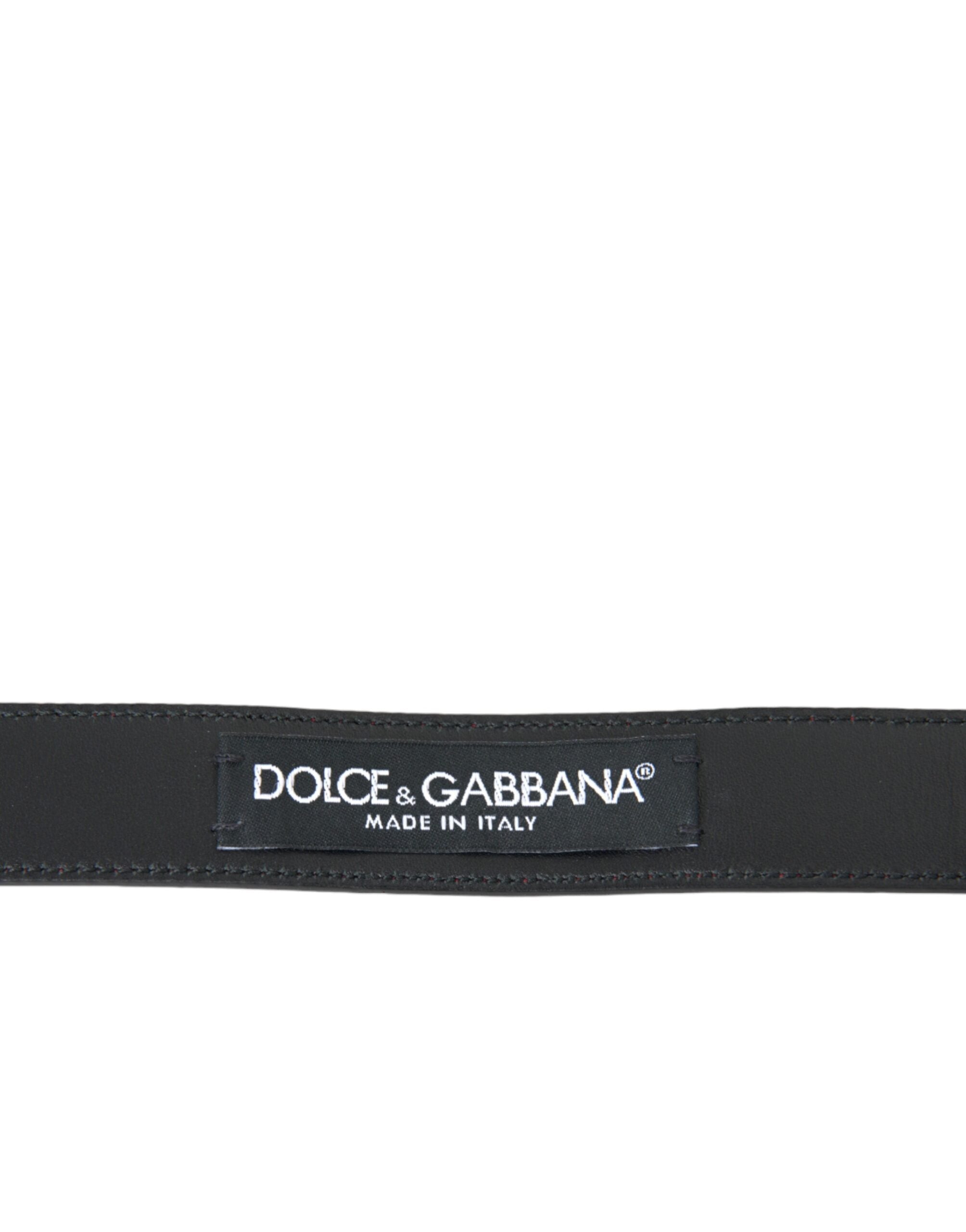 Dolce & Gabbana Red Leather Silver Metal Buckle Belt Men's Men