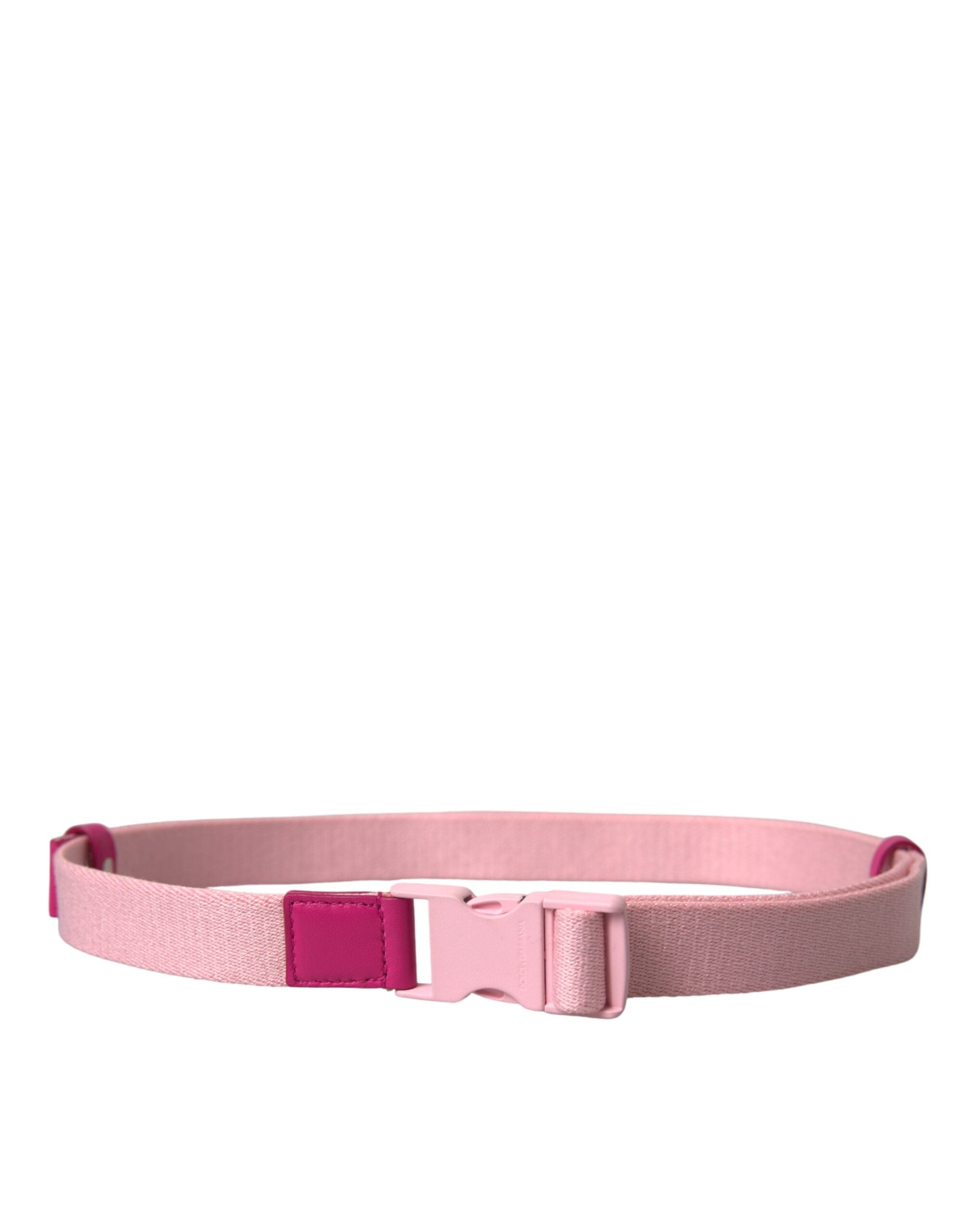 Dolce & Gabbana Pink Canvas Stretch Plastic Buckle Women Women's Belt
