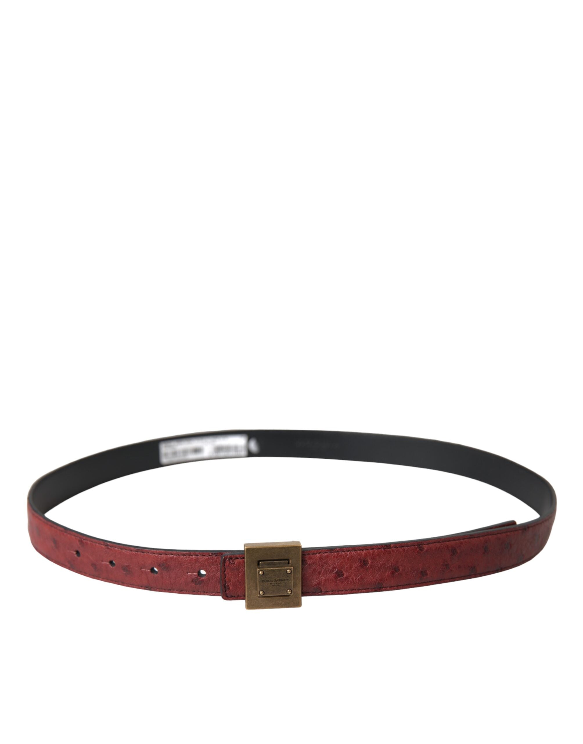 Dolce & Gabbana Brown Leather Square Metal Buckle Women's Belt