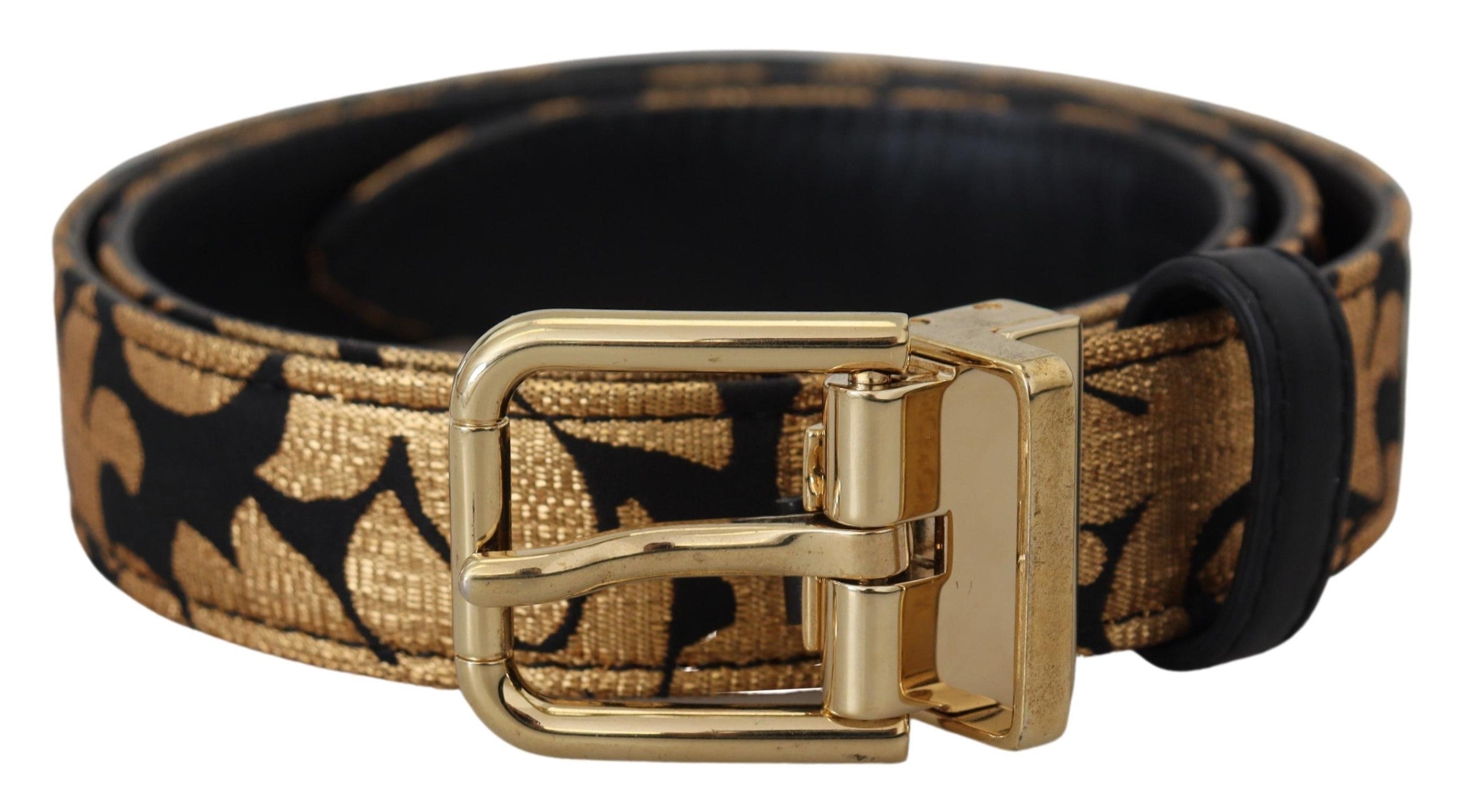 Dolce & Gabbana Multicolor Jacquard Leather Logo Buckle Women's Belt