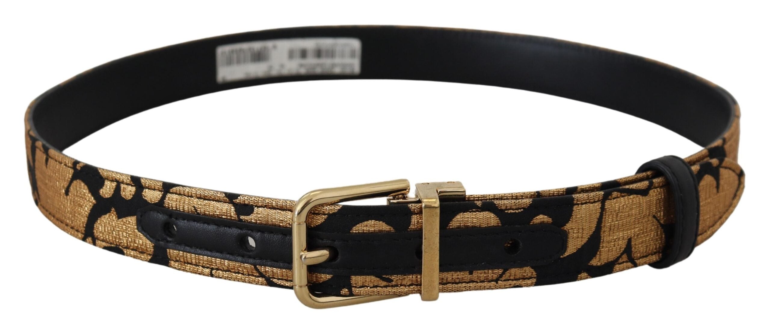 Dolce & Gabbana Multicolor Jacquard Leather Logo Buckle Women's Belt