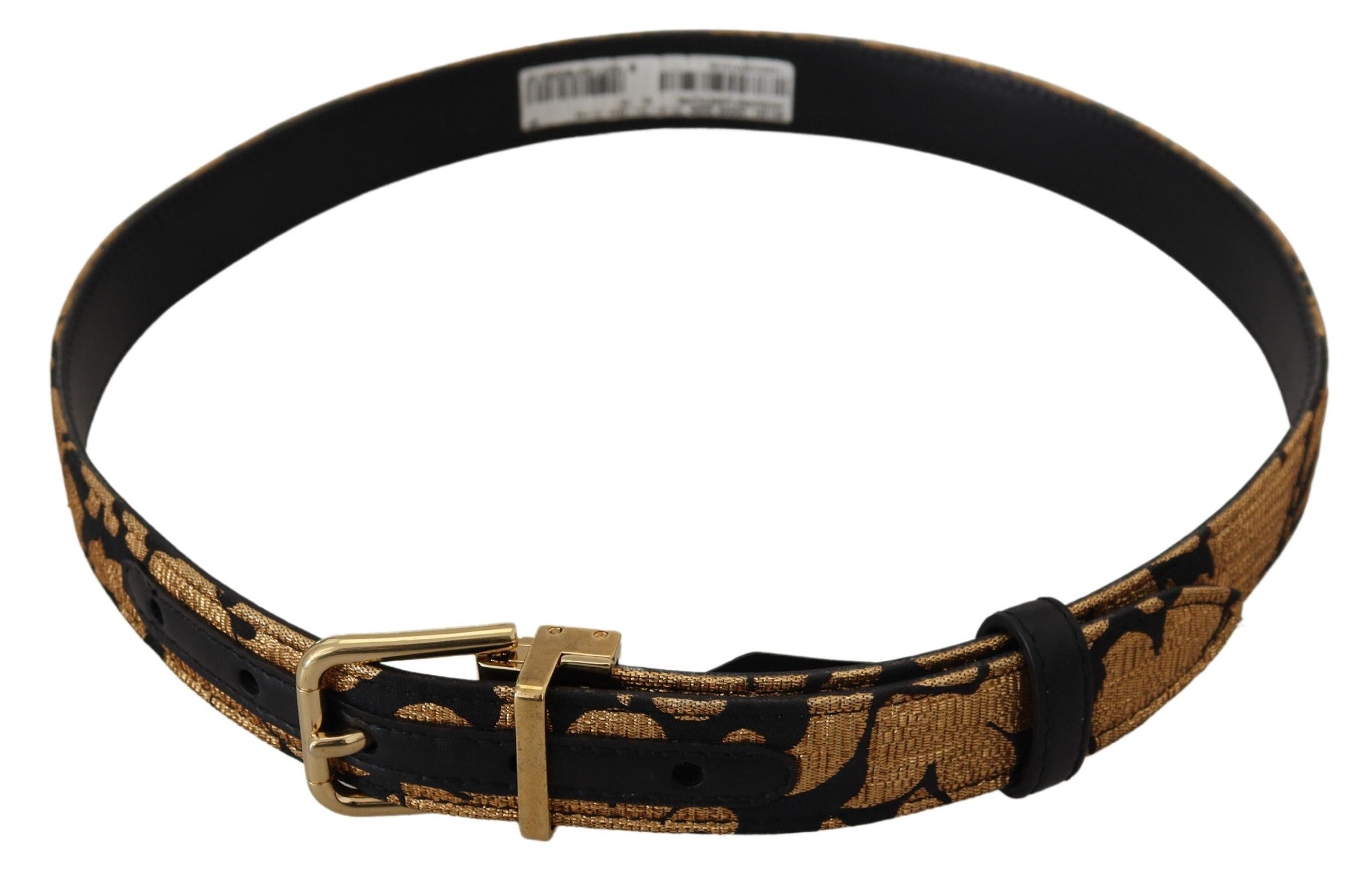 Dolce & Gabbana Multicolor Jacquard Leather Logo Buckle Women's Belt