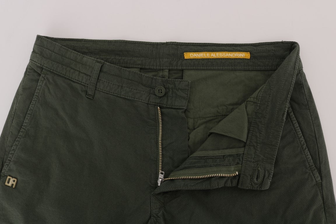 Daniele Alessandrini Elegant Slim Fit Green Men's Chinos