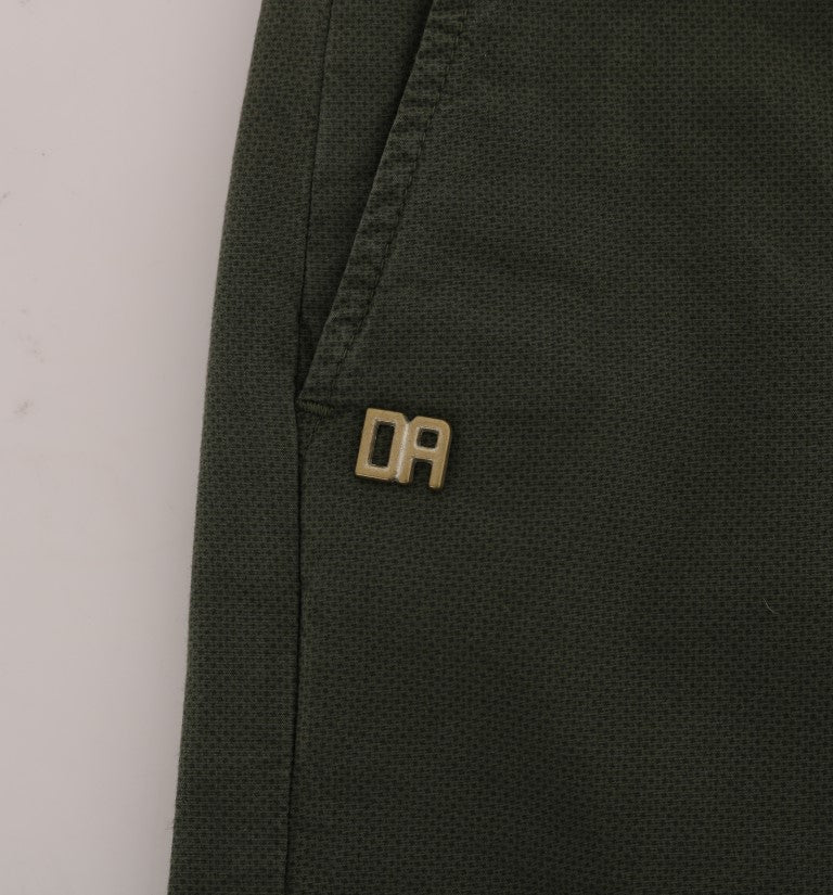 Daniele Alessandrini Elegant Slim Fit Green Men's Chinos