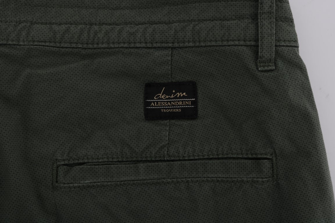 Daniele Alessandrini Elegant Slim Fit Green Men's Chinos