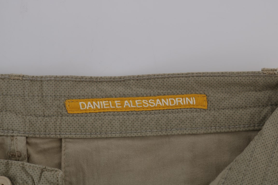 Daniele Alessandrini Beige Cotton Stretch Slim Fit Men's Chinos