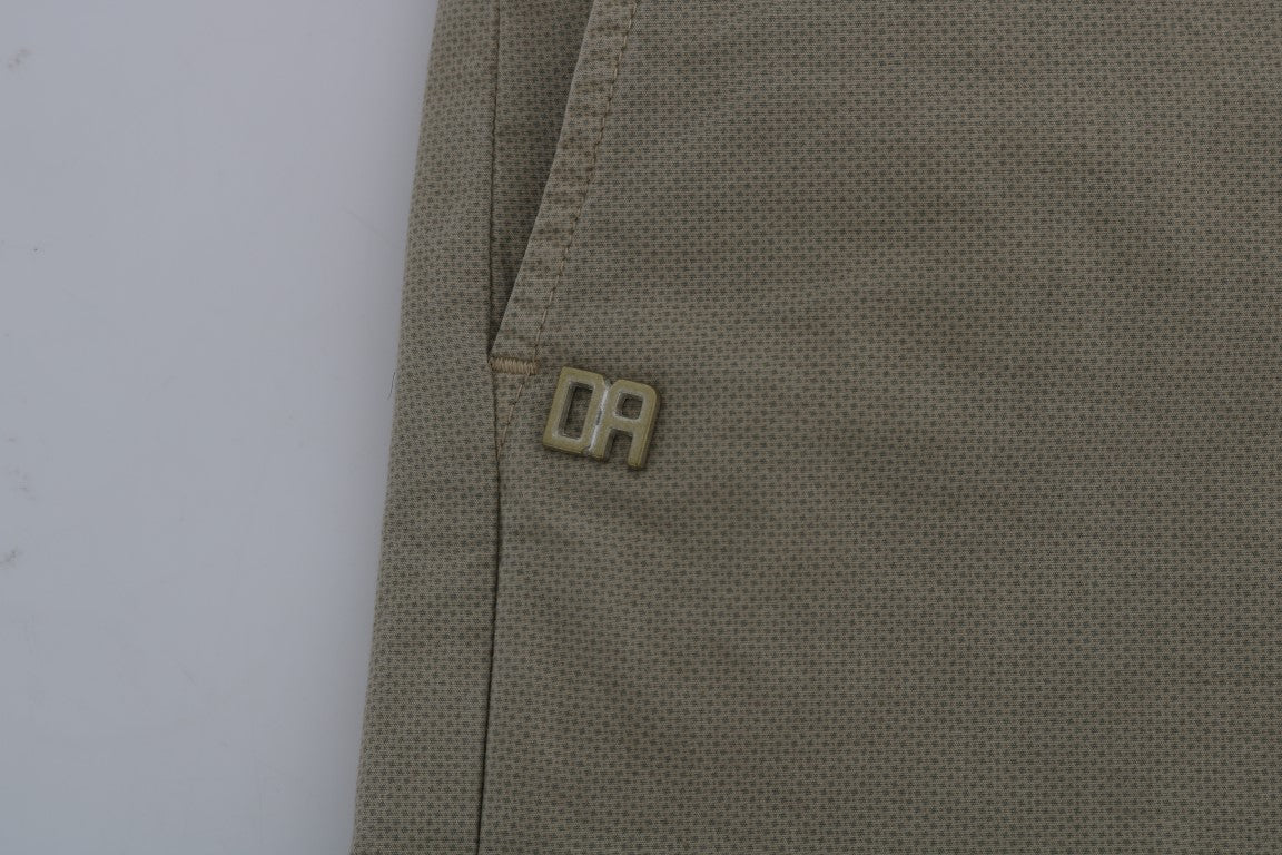 Daniele Alessandrini Beige Cotton Stretch Slim Fit Men's Chinos