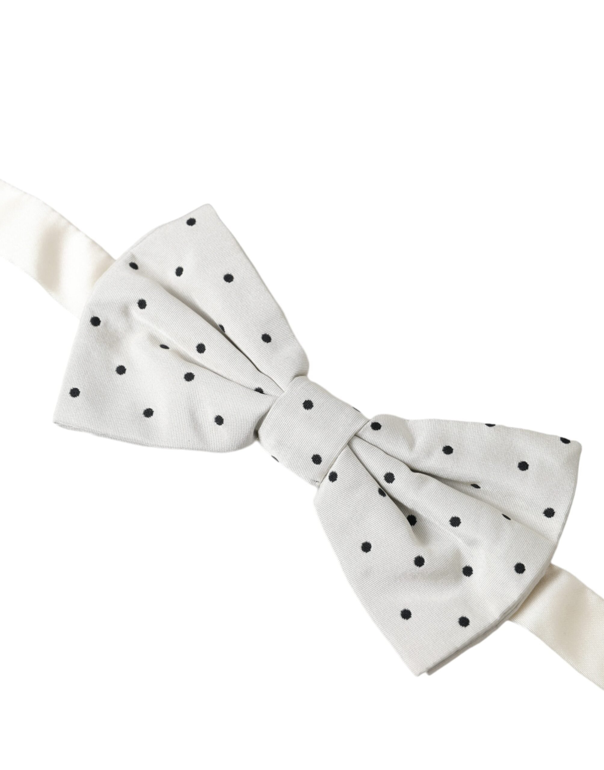 Dolce & Gabbana Gray Black Polka Dot Polyester Bow Tie Men's Men