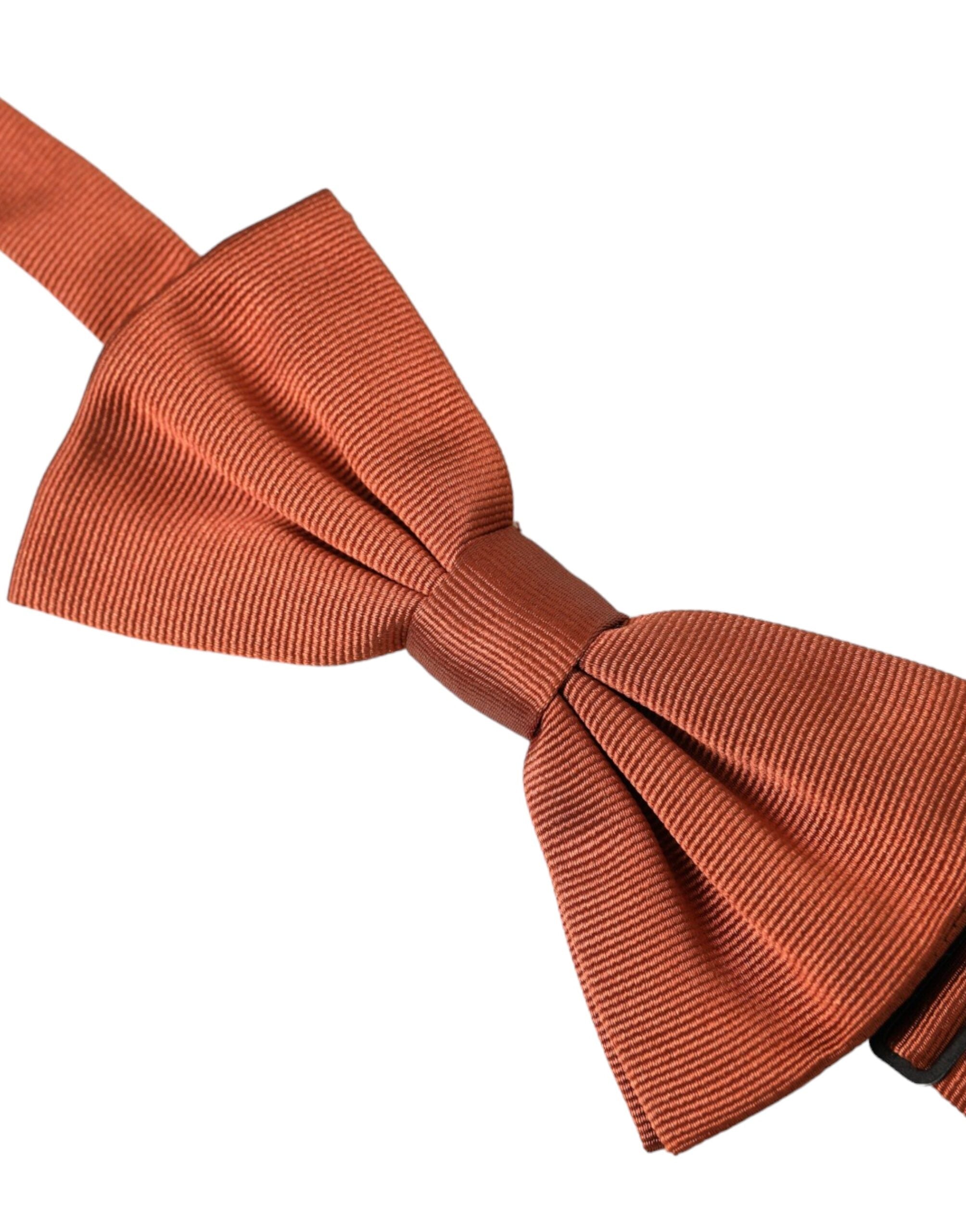 Dolce & Gabbana Brown Silk Adjustable Neck Men Bow Men's Tie