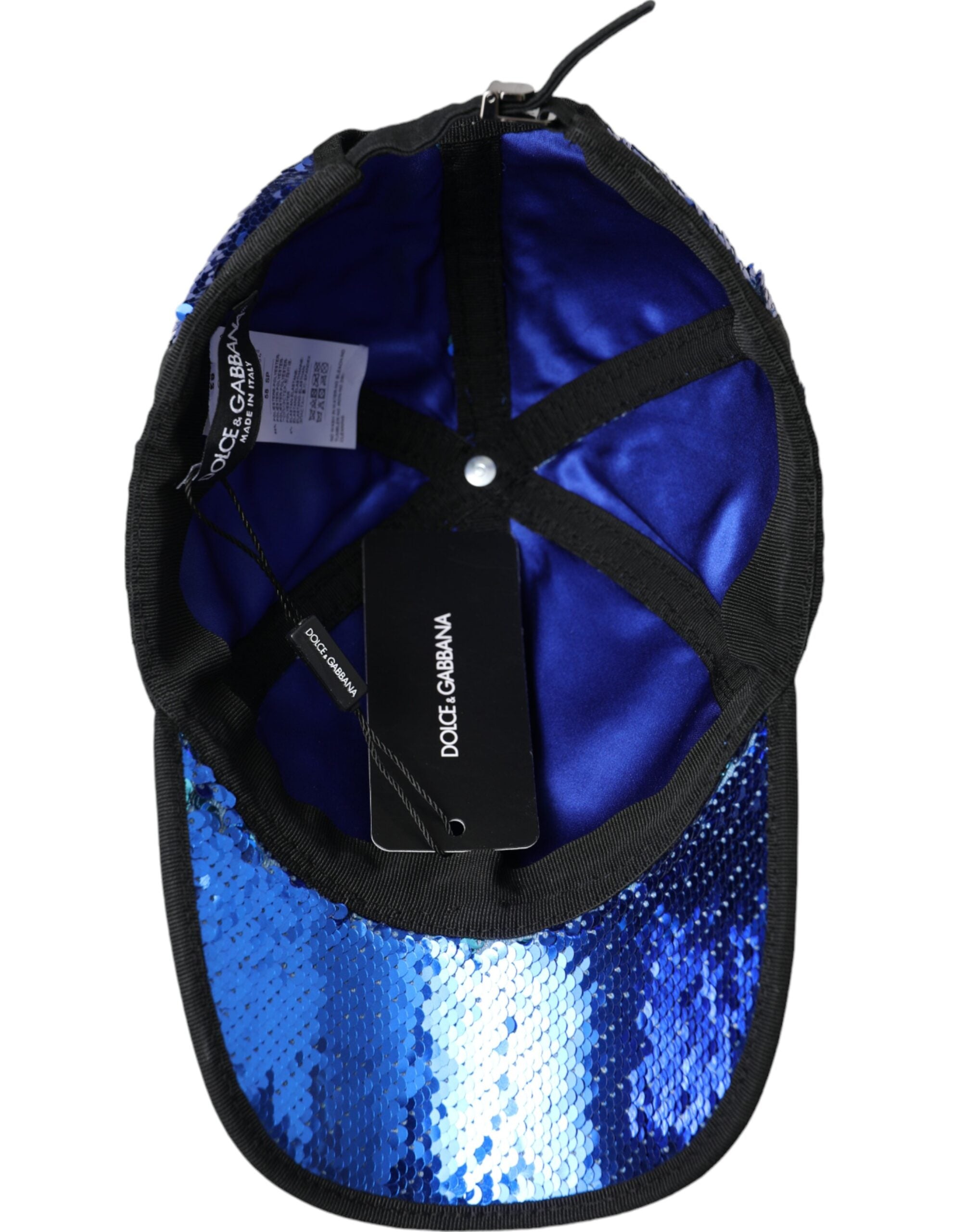 Dolce & Gabbana Royal Blue Sequin Baseball Hat Men's Men