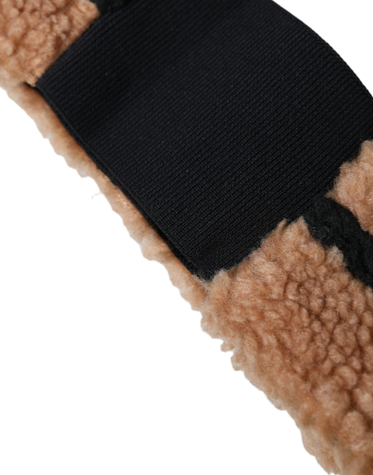 Dolce & Gabbana Brown Black Fleece Wool Head Band Hat Men's Men