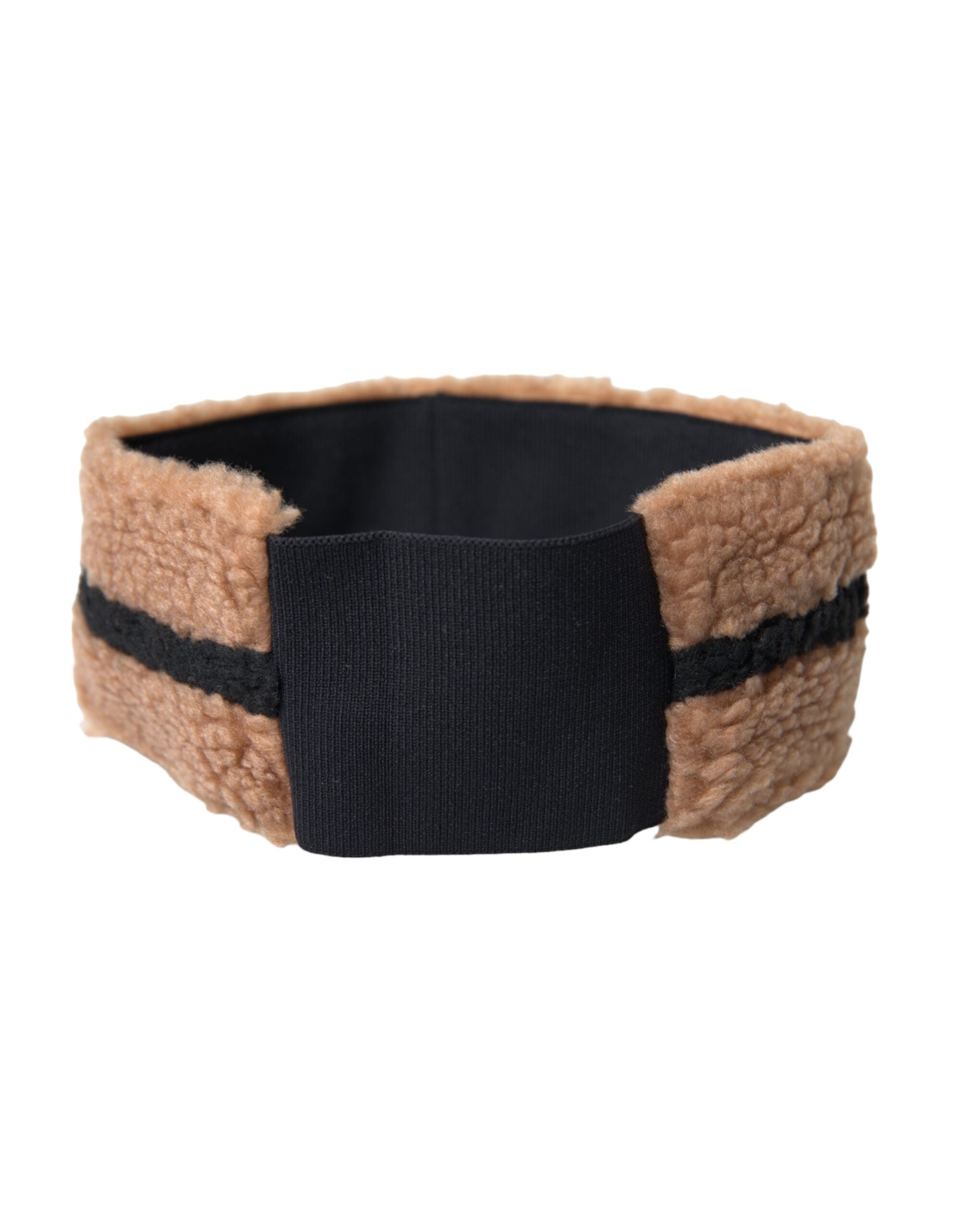 Dolce & Gabbana Brown Black Fleece Wool Head Band Hat Men's Men