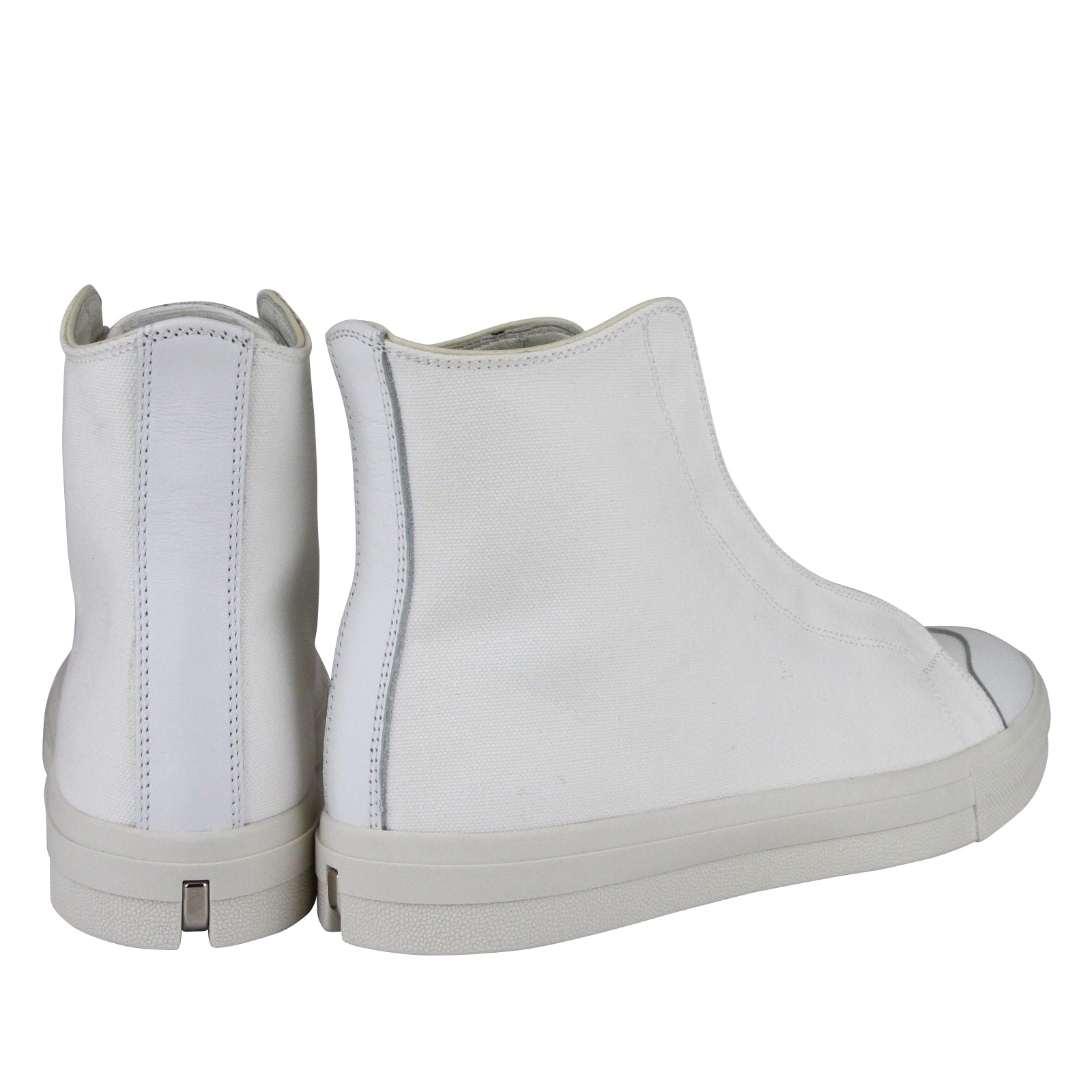 Alexander McQueen Men's Hi Top White / Ivory Canvas Sneaker