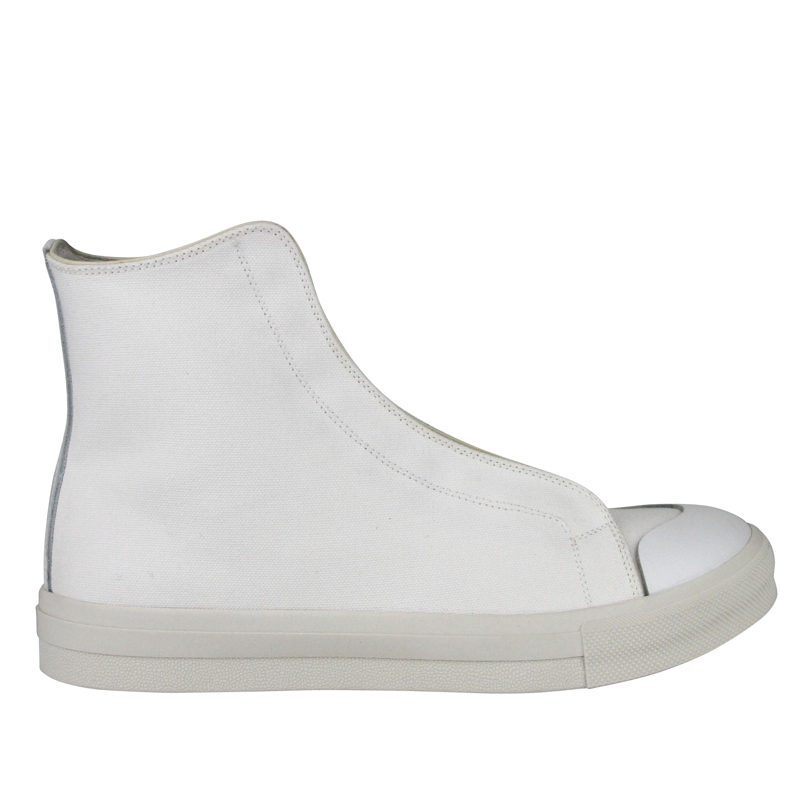 Alexander McQueen Men's Hi Top White / Ivory Canvas Sneaker