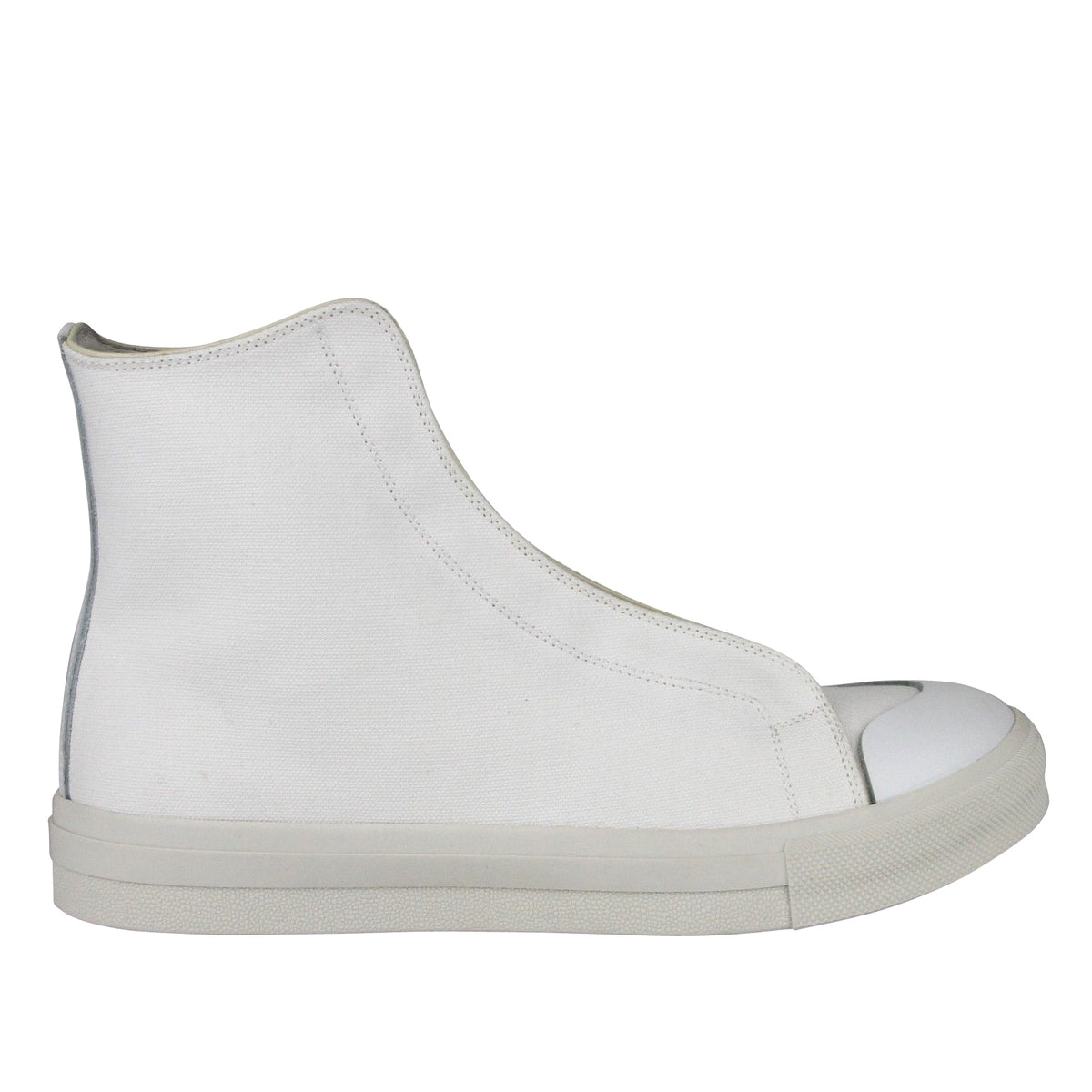 Alexander McQueen Men's Hi Top White / Ivory Canvas Sneaker