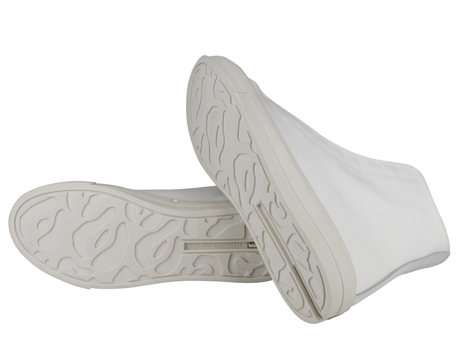 Alexander McQueen Men's Hi Top White / Ivory Canvas Sneaker