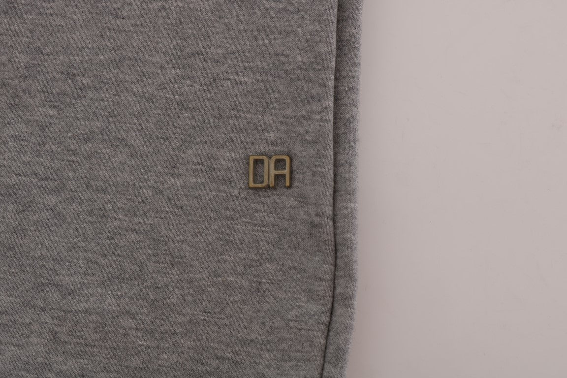 Daniele Alessandrini Gray Pullover Hodded Cotton Men's Sweater