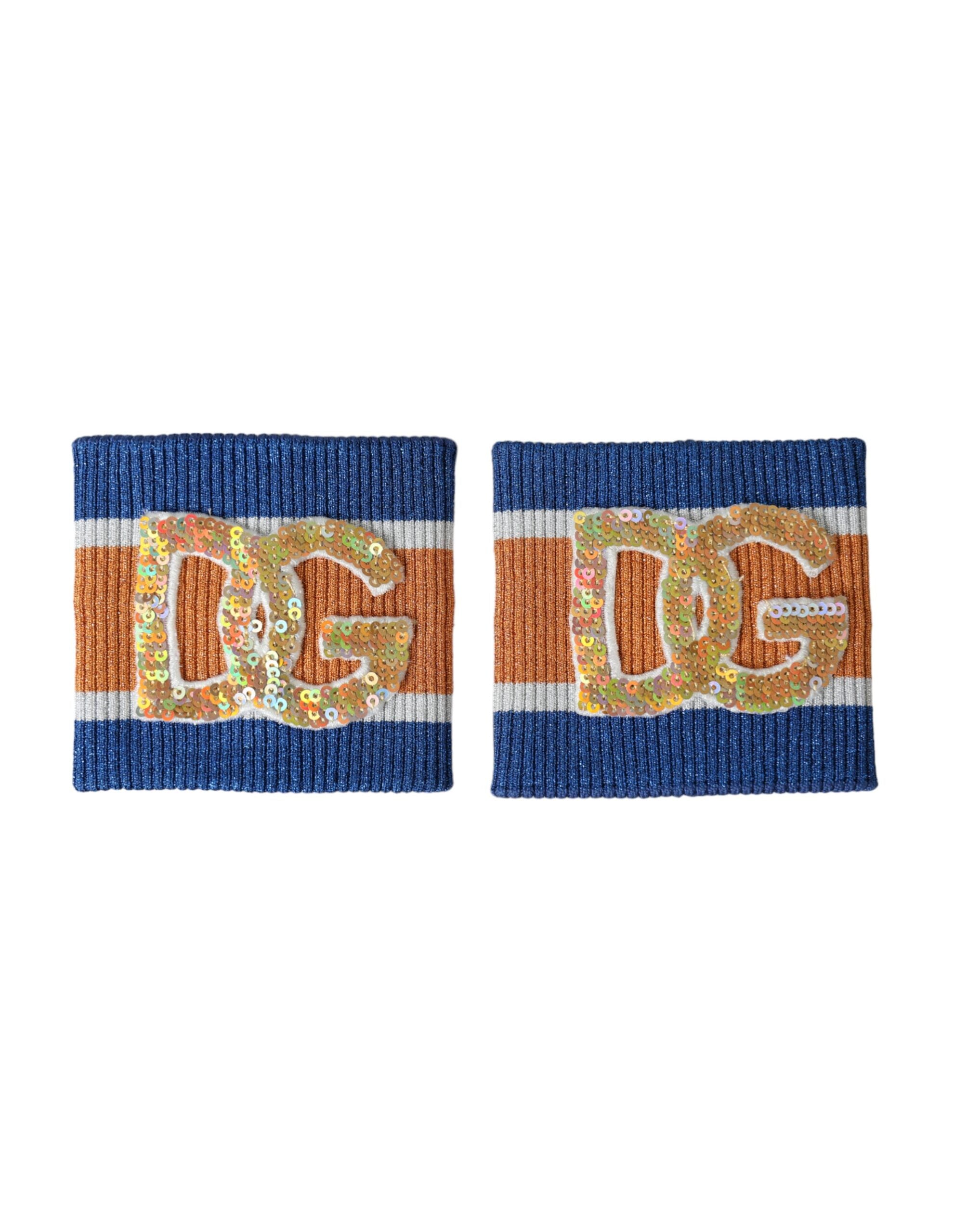 Dolce & Gabbana Multicolor Logo Sequin Viscose Men's Wristband
