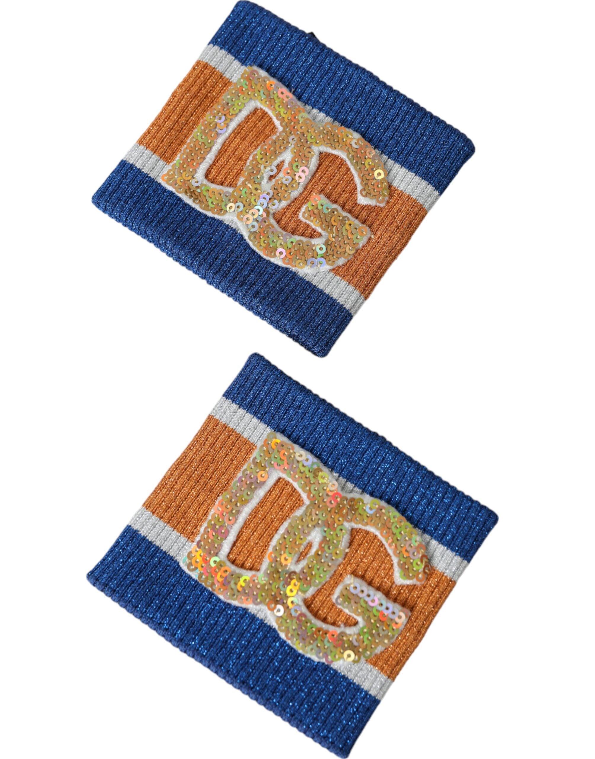 Dolce & Gabbana Multicolor Logo Sequin Viscose Men's Wristband