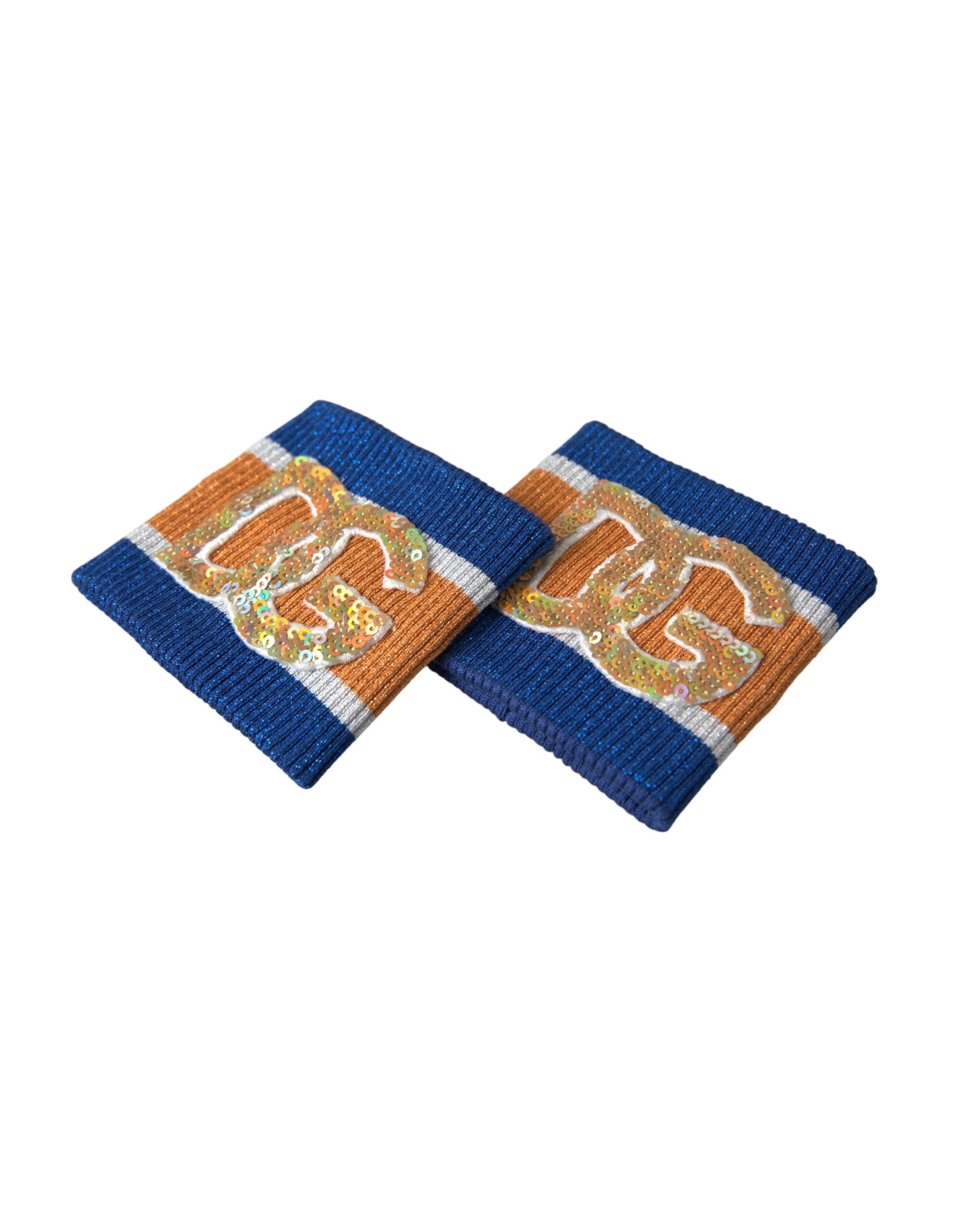 Dolce & Gabbana Multicolor Logo Sequin Viscose Men's Wristband