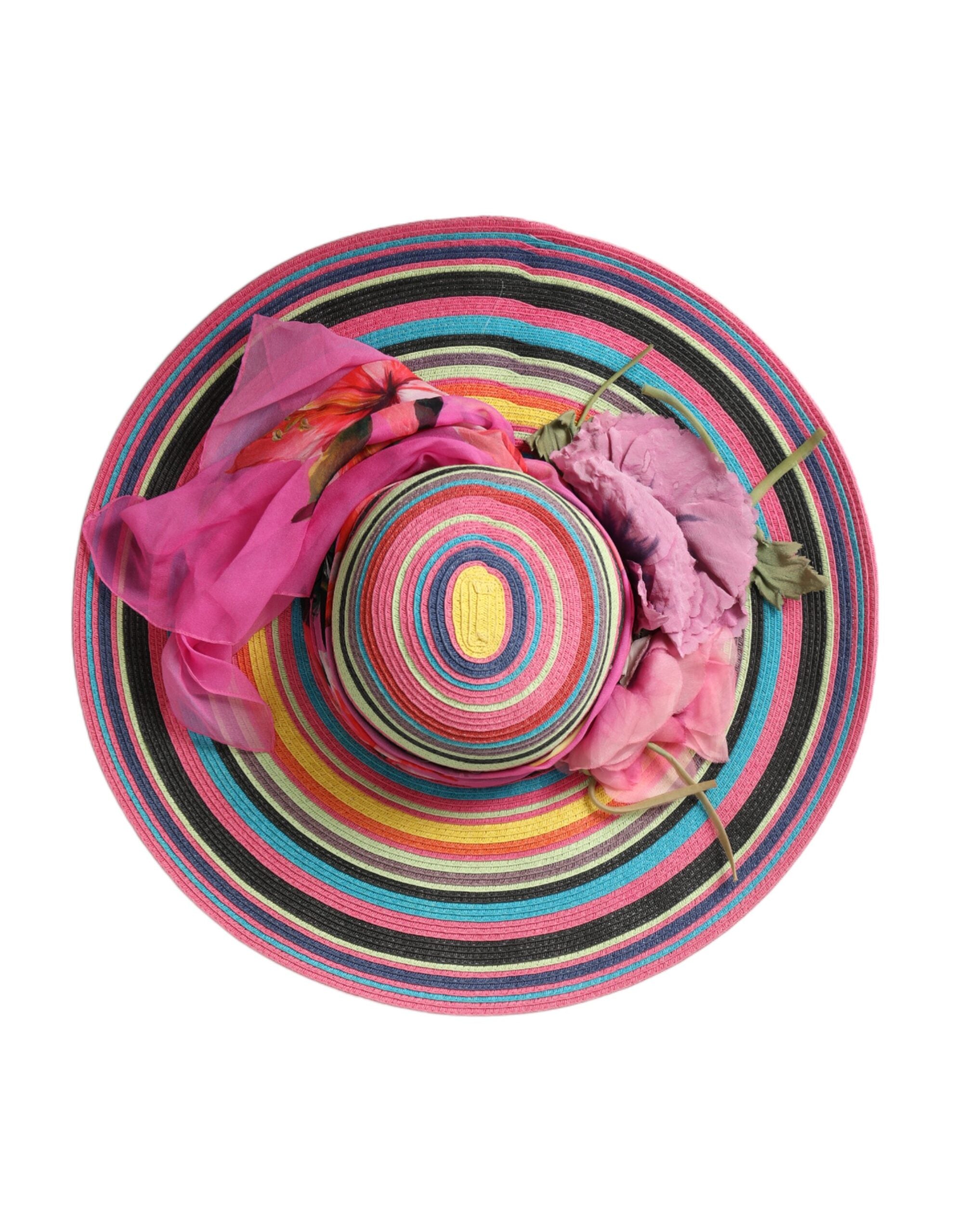Dolce & Gabbana Multicolor Fantasy Wide Brim Floppy Women's Hat