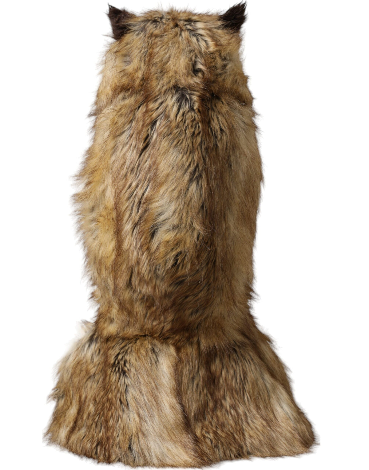 Dolce & Gabbana Brown Owl Faux Fur Whole Head Cap Women's Hat