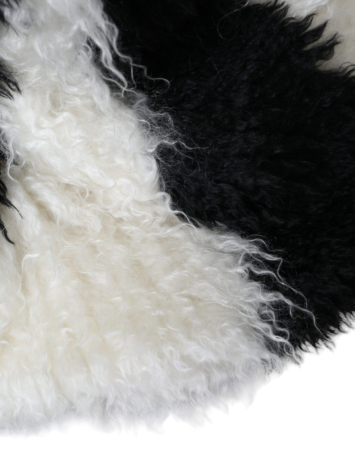 Dolce & Gabbana Black White Stripes Mohair Fur Bucket Women's Hat