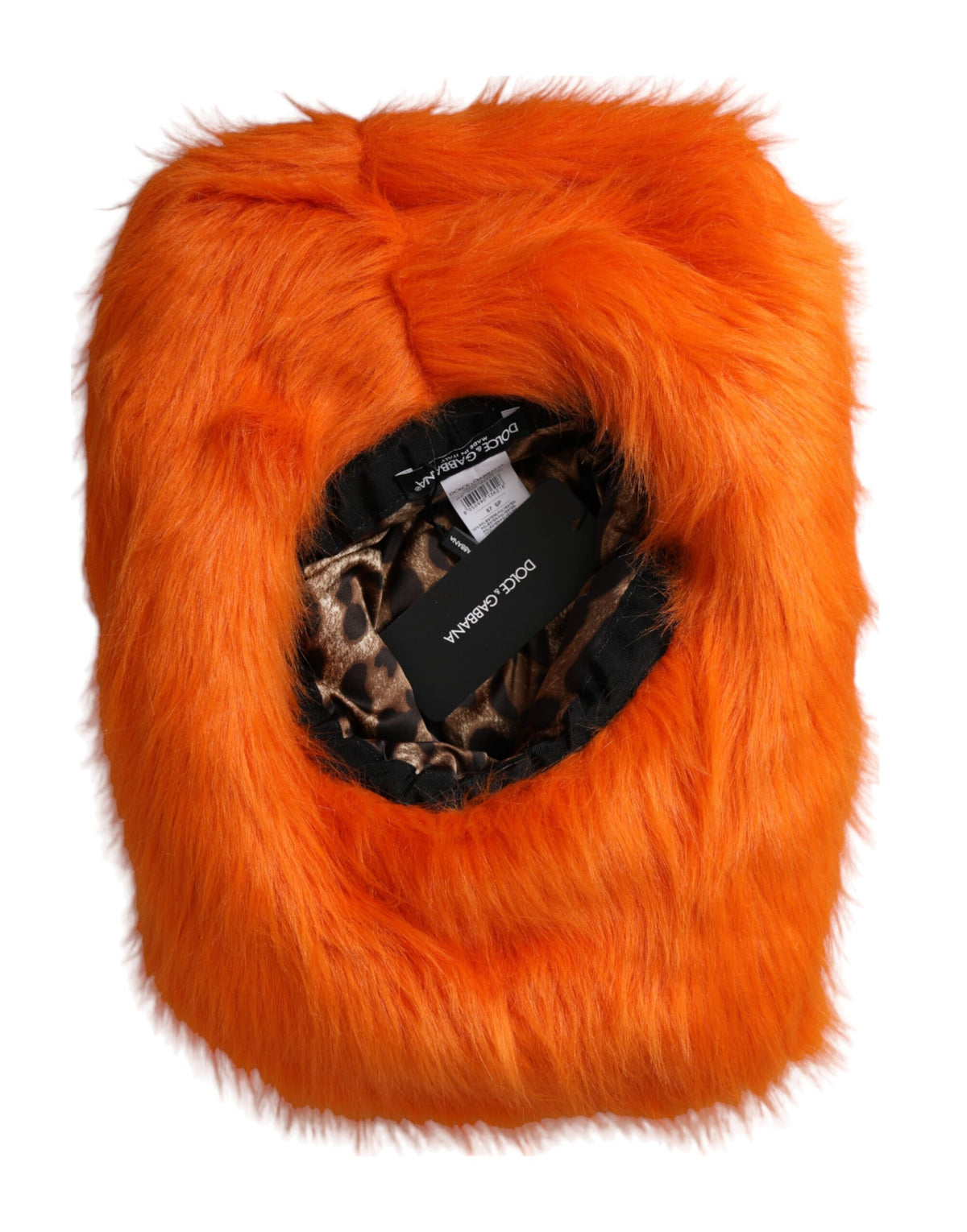 Dolce & Gabbana Orange Faux Fur Polyester Fedora Women's Hat