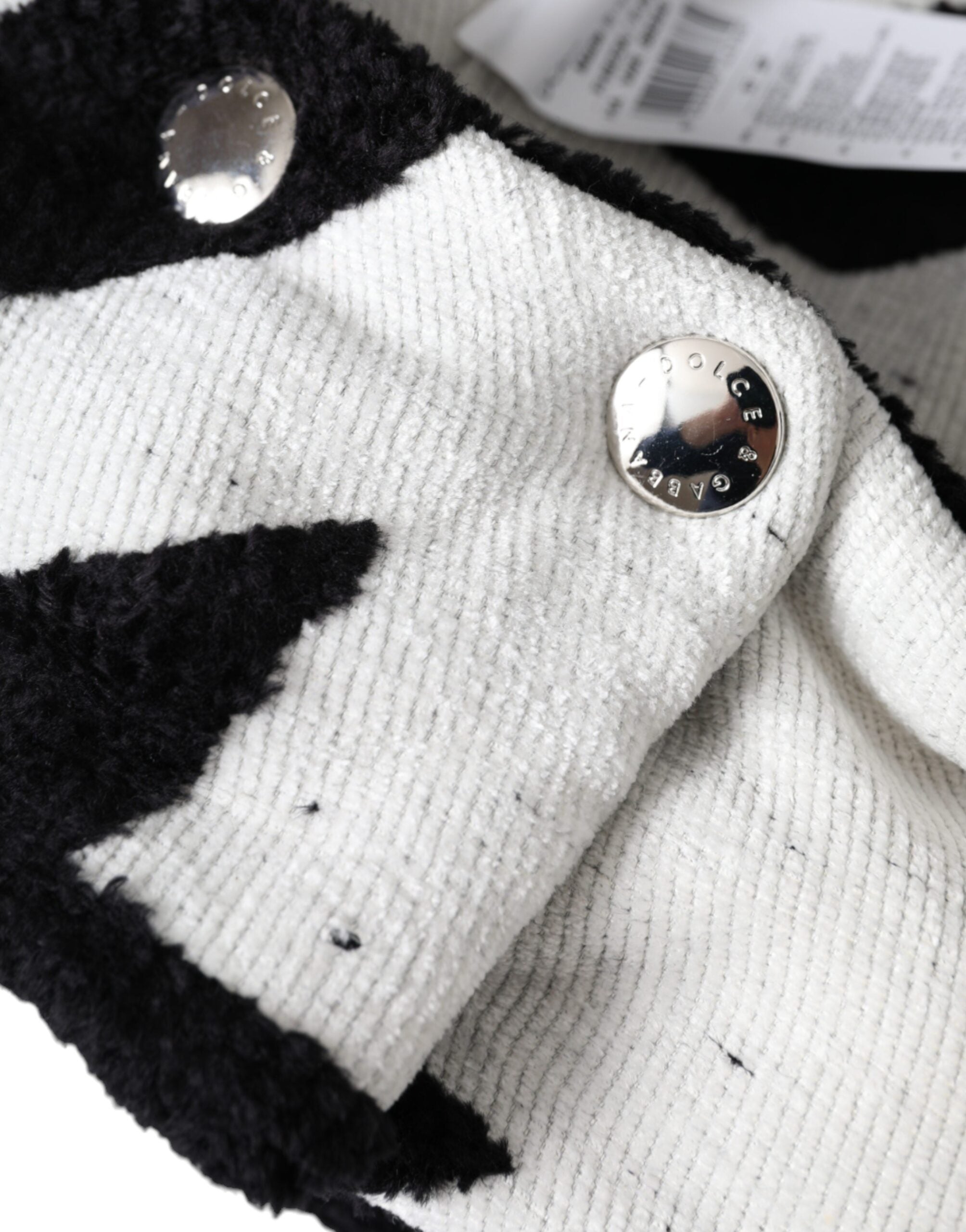 Dolce & Gabbana Black White Wool Whole Head Wrap Women's Hat (Pre-Owned)