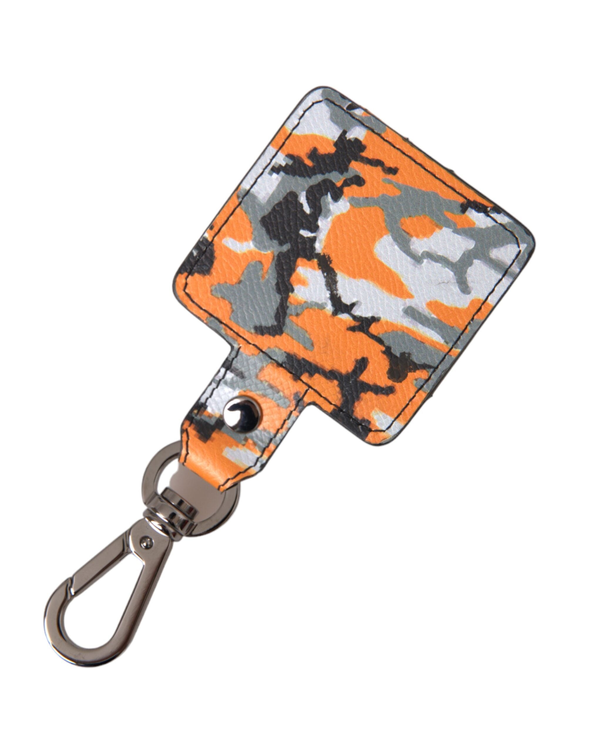 Dolce & Gabbana Multicolor Camouflage Print Leather Metal Airpods Women's Case