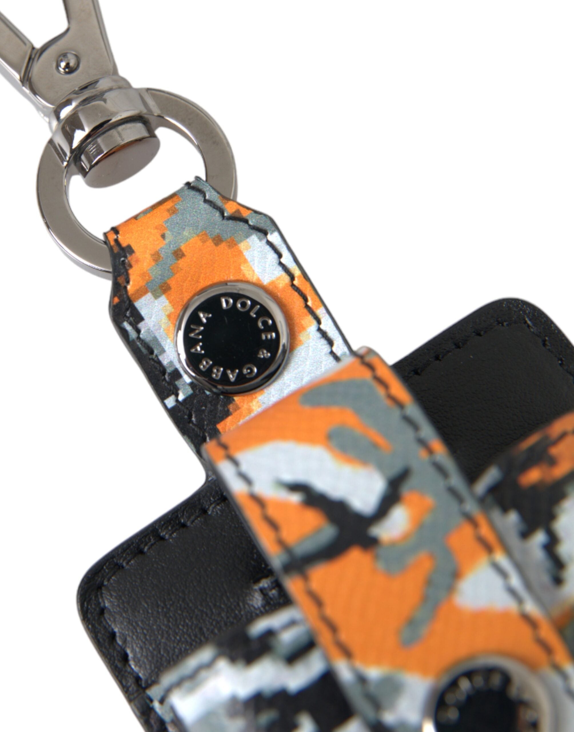 Dolce & Gabbana Multicolor Camouflage Print Leather Metal Airpods Women's Case