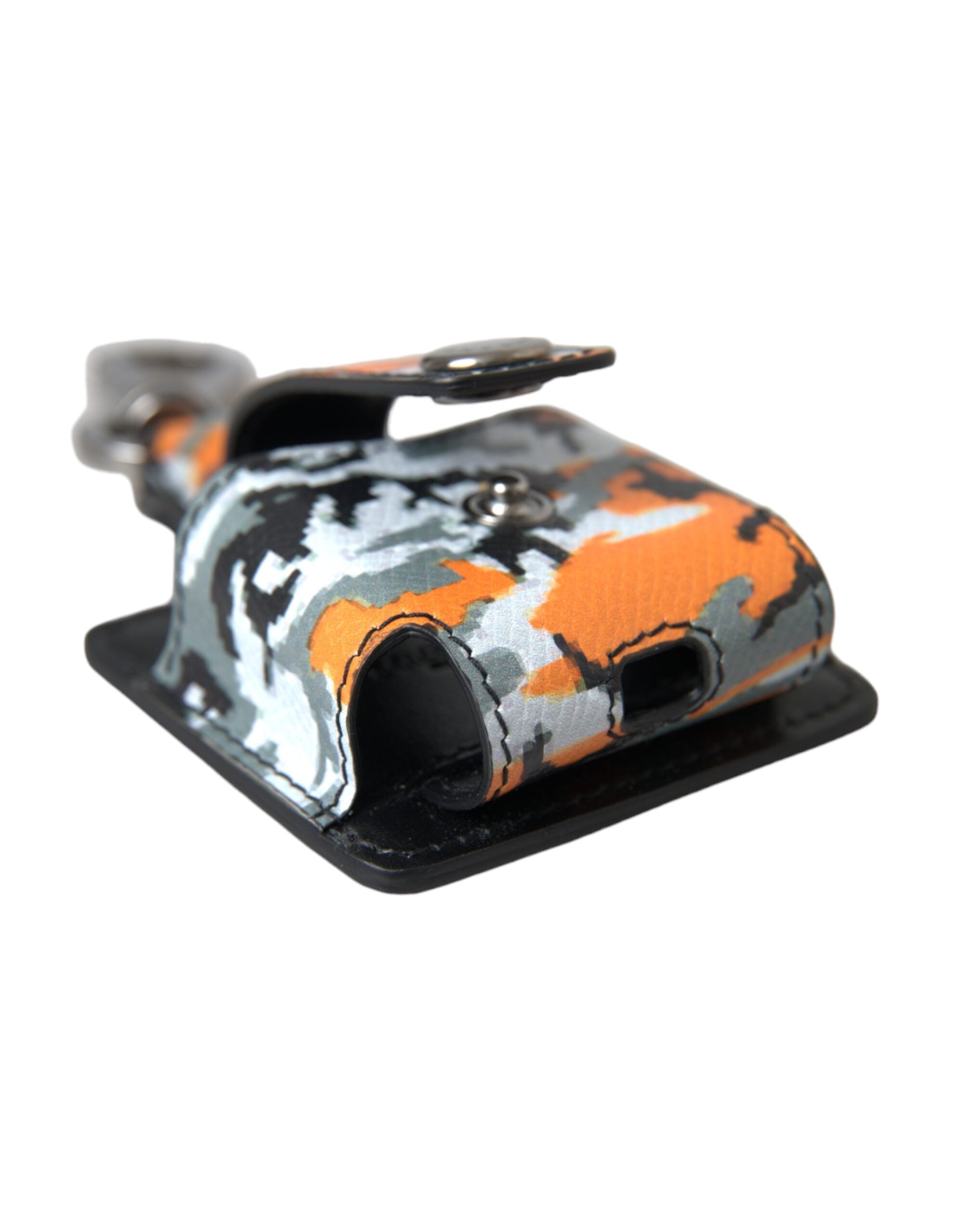 Dolce & Gabbana Multicolor Camouflage Print Leather Metal Airpods Women's Case