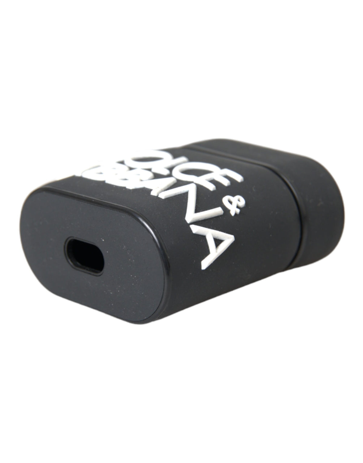 Dolce & Gabbana Black White Silicone Embossed Logo Airpods Women's Case