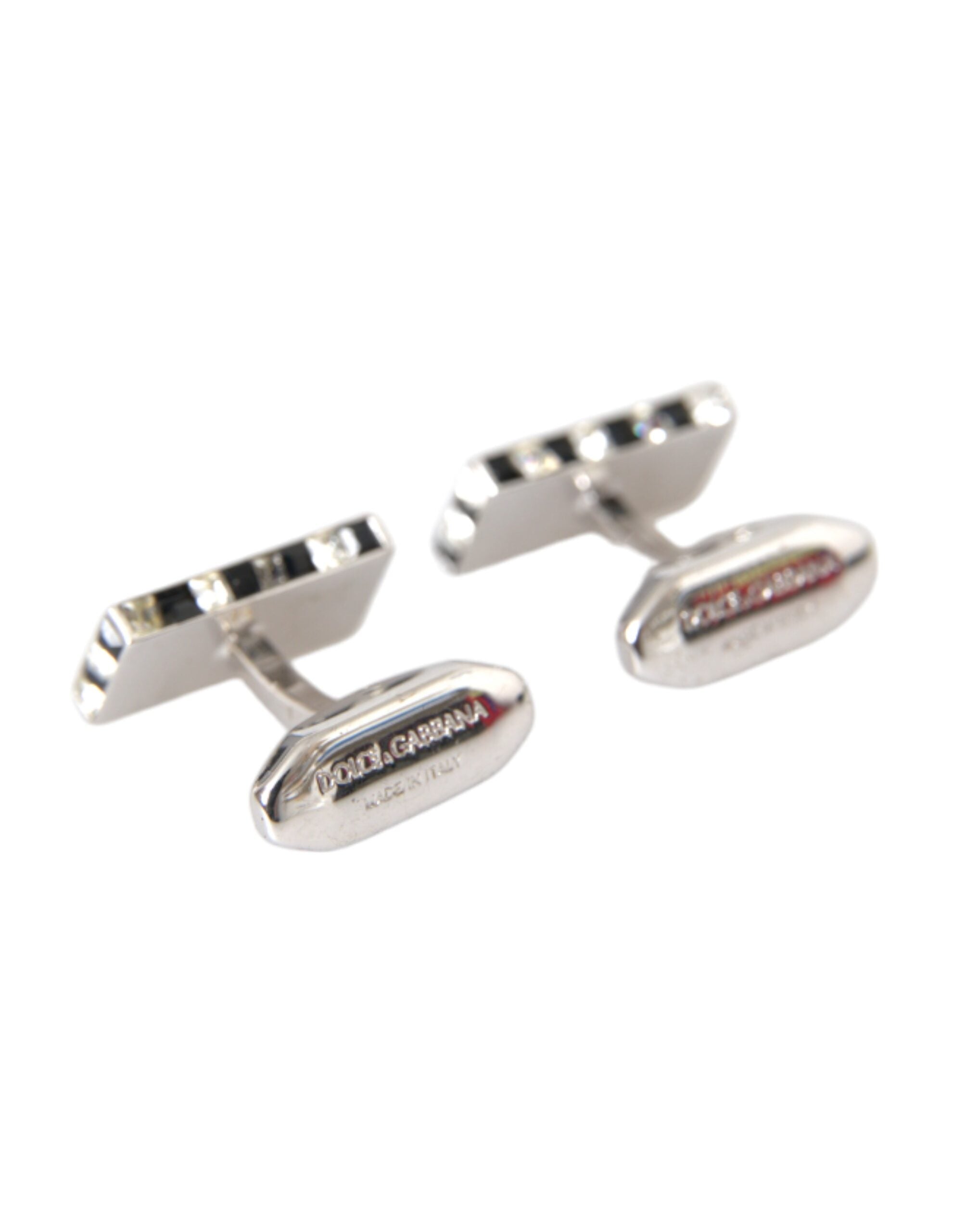 Dolce & Gabbana Silver Plated Metal Brass Pin Men Men's Cufflinks (Pre-Owned)
