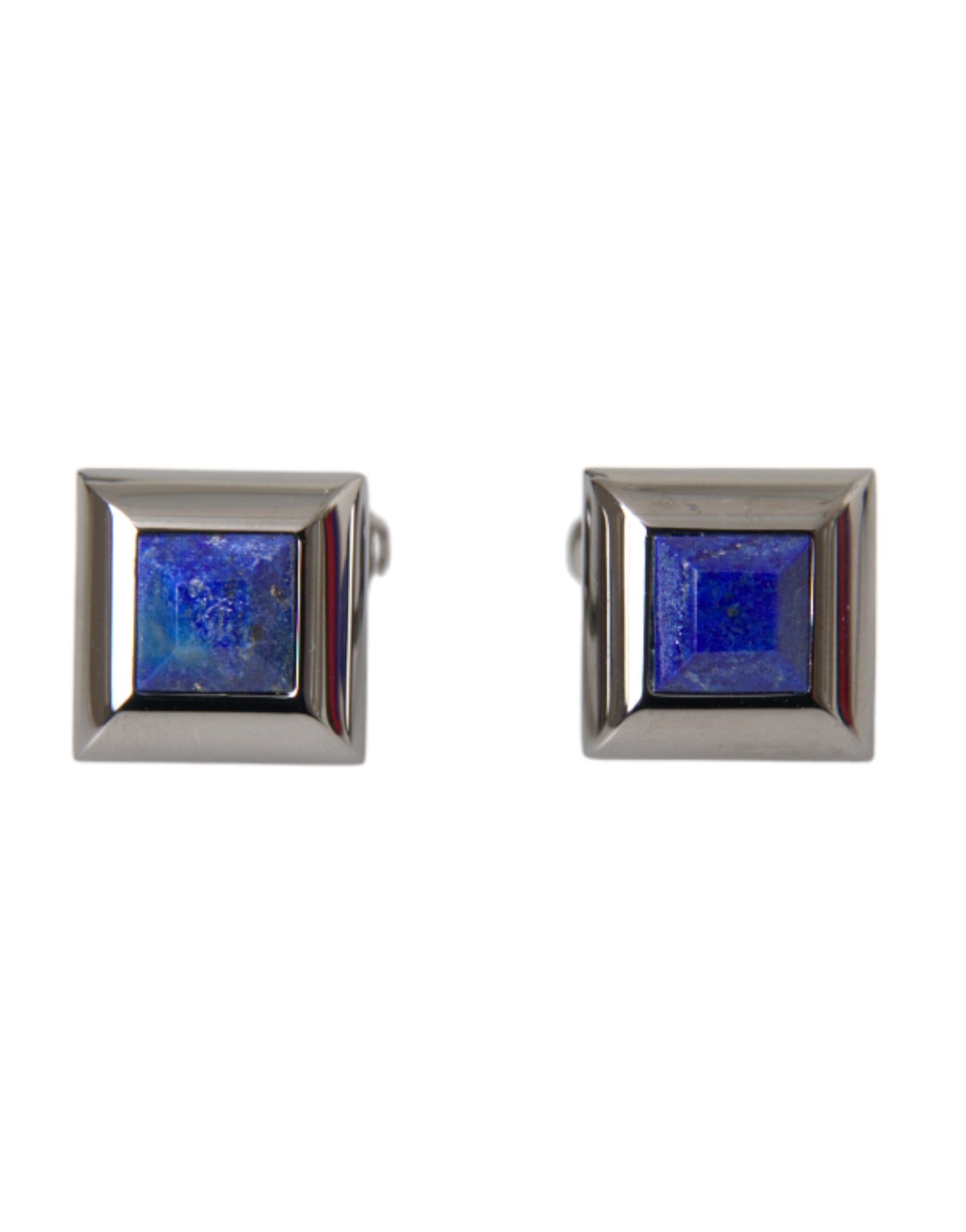 Dolce & Gabbana Silver Plated Brass Pin Crystal Men's Cufflinks