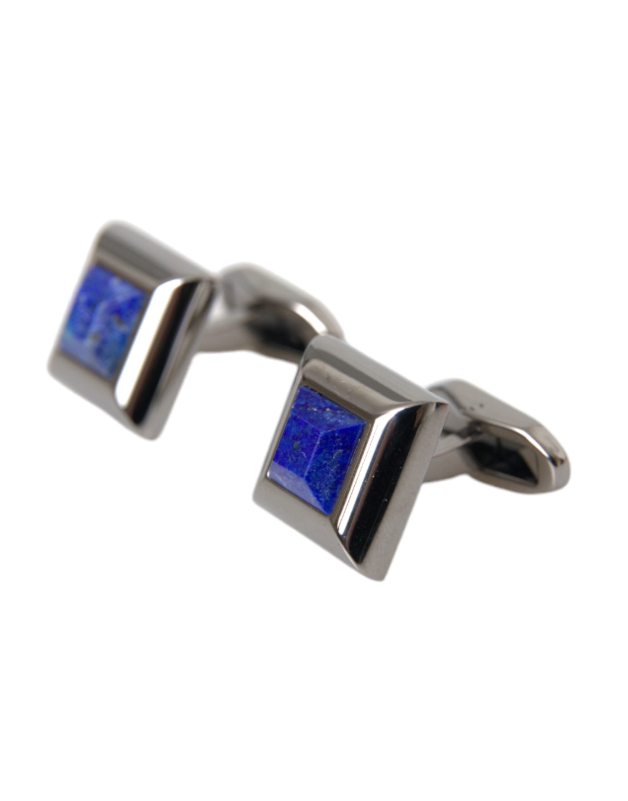 Dolce & Gabbana Silver Plated Brass Pin Crystal Men's Cufflinks