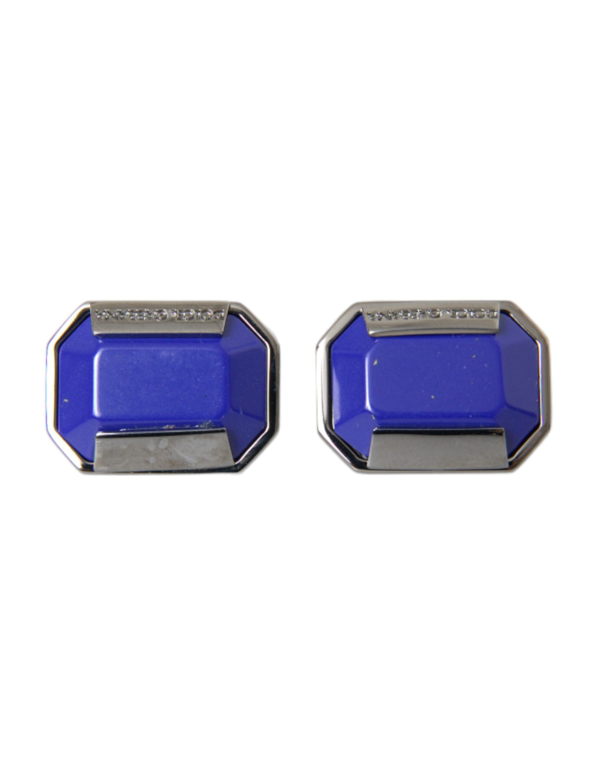 Dolce & Gabbana Silver Plated Brass Pin Crystal Men's Cufflinks