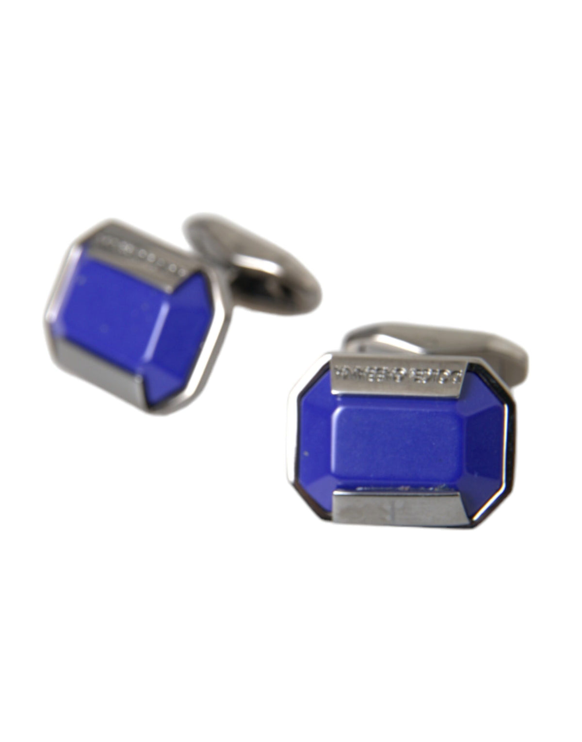 Dolce & Gabbana Silver Plated Brass Pin Crystal Men's Cufflinks