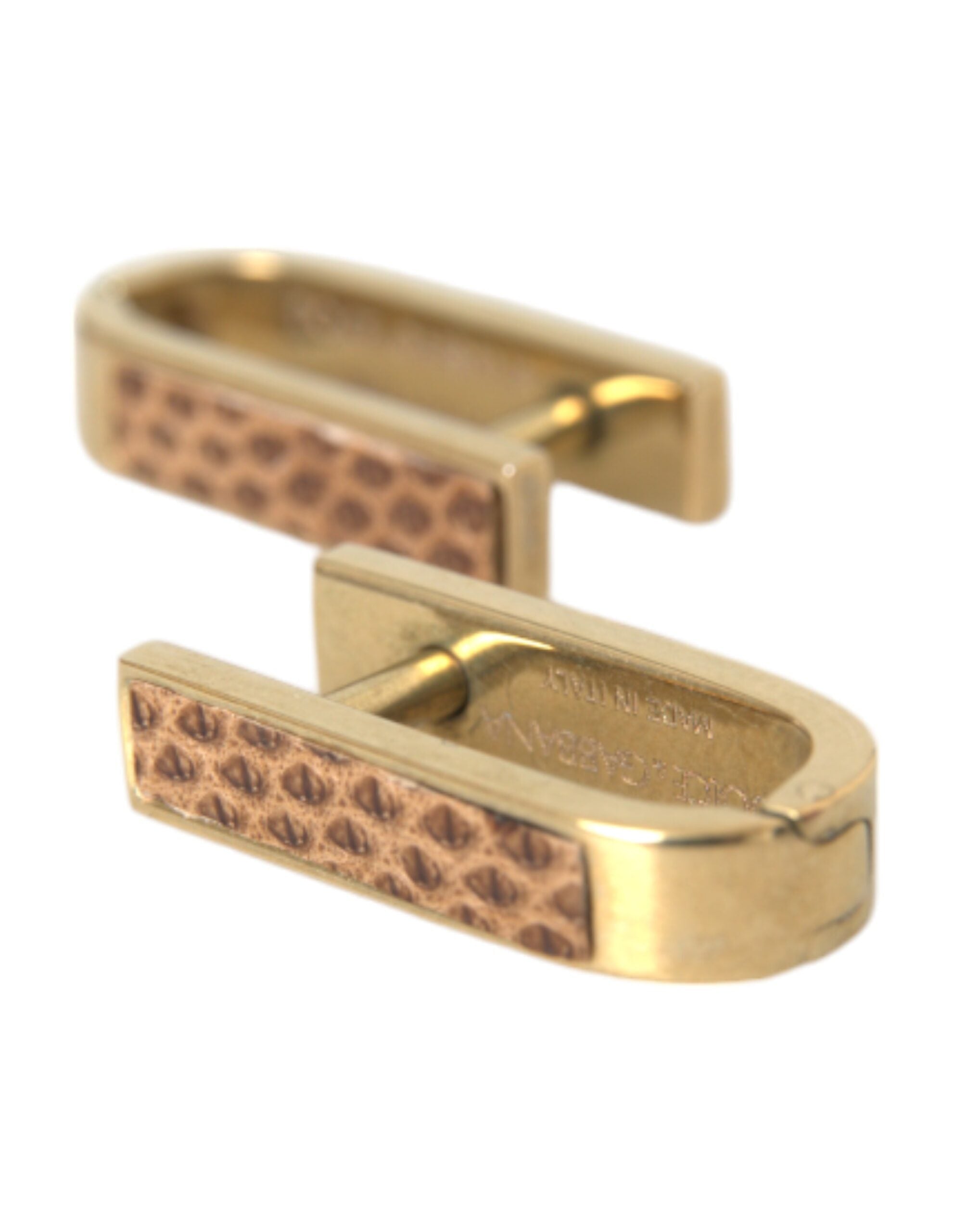 Dolce & Gabbana Gold Plated Metal Brass Pin Men Men's Cufflinks