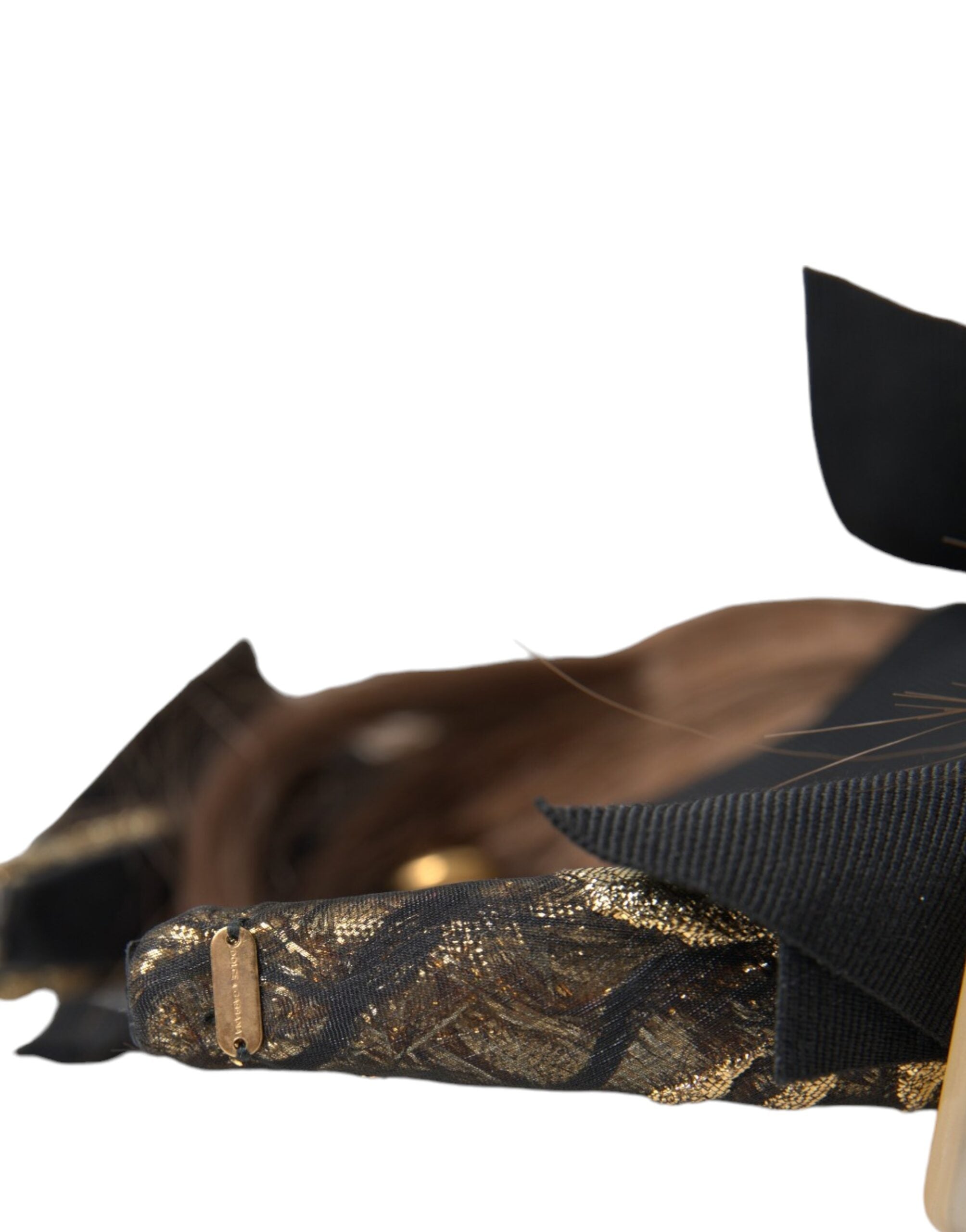 Dolce & Gabbana Black Crystal Button Brown Hair Women Headband Women's Diadem