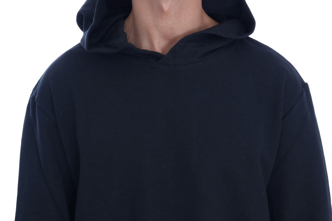 Daniele Alessandrini Black Gym Casual Hooded Cotton Men's Sweater