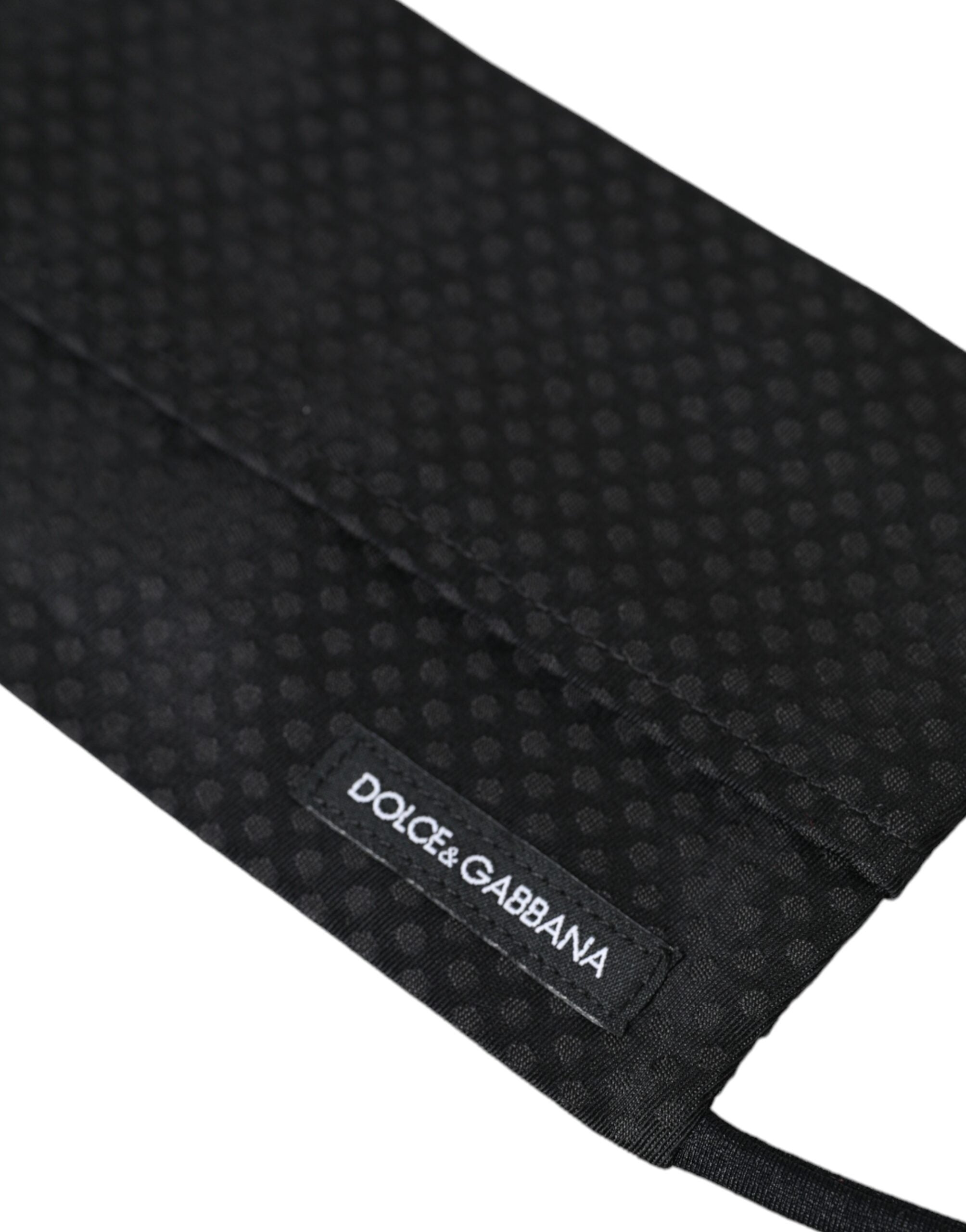 Dolce & Gabbana Dark Gray 100% Silk Adjustable Necktie Face Men's Mask