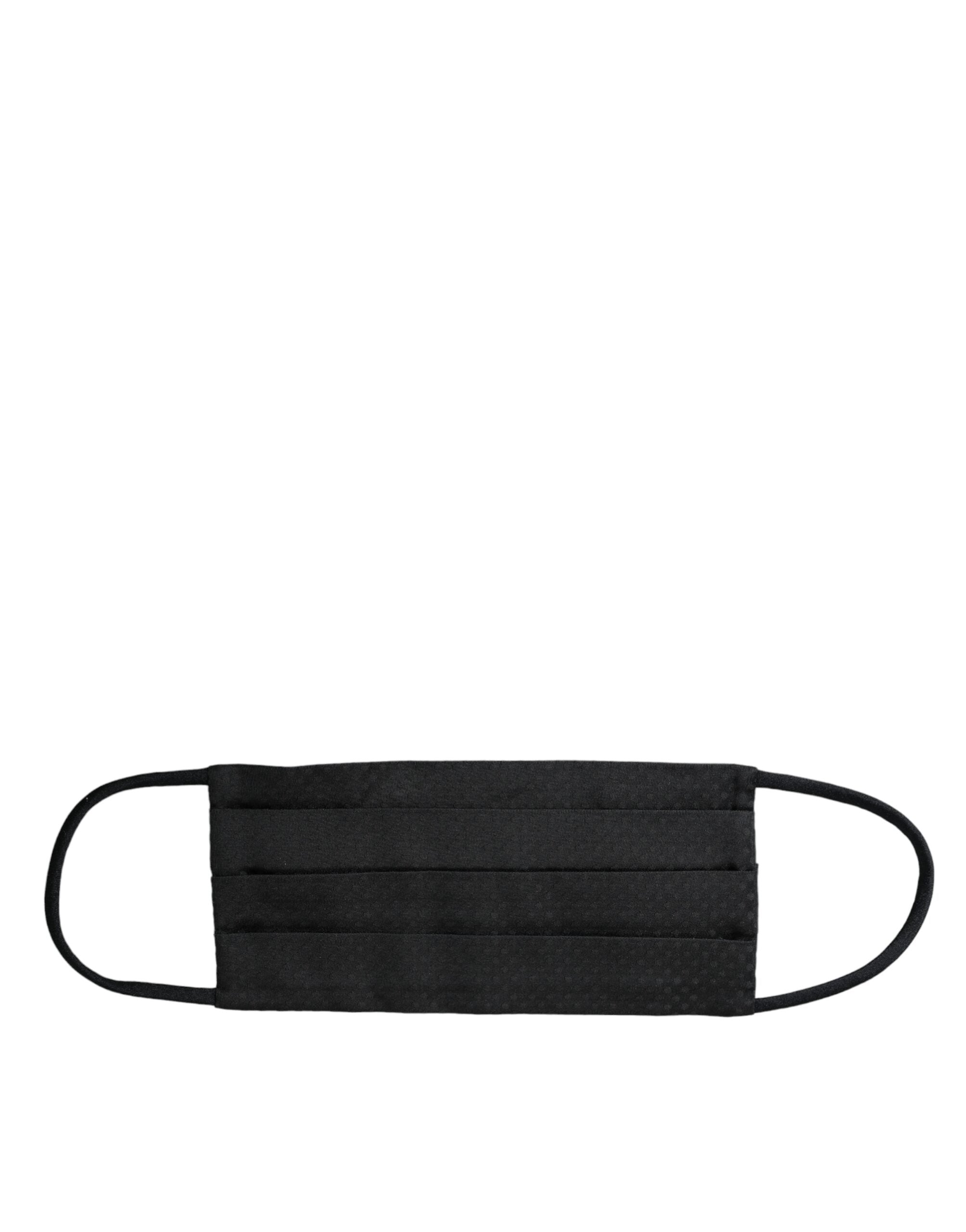 Dolce & Gabbana Dark Gray 100% Silk Adjustable Necktie Face Men's Mask
