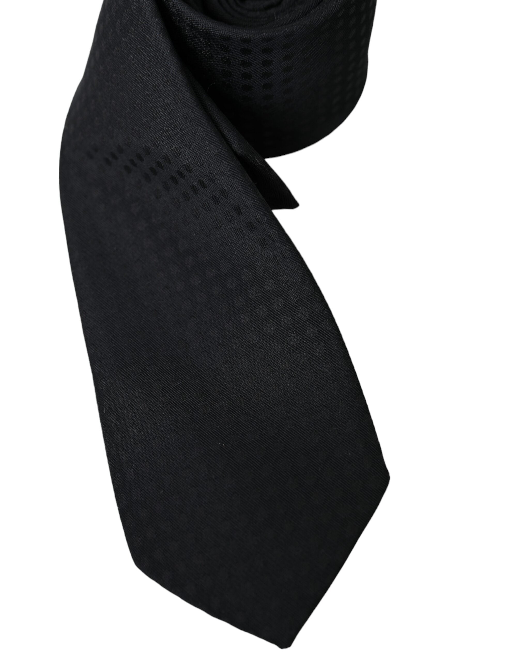 Dolce & Gabbana Dark Gray 100% Silk Adjustable Necktie Face Men's Mask