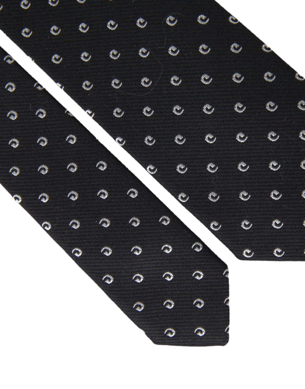 Dolce & Gabbana Black Logo Cotton Blend Adjustable Men's Tie