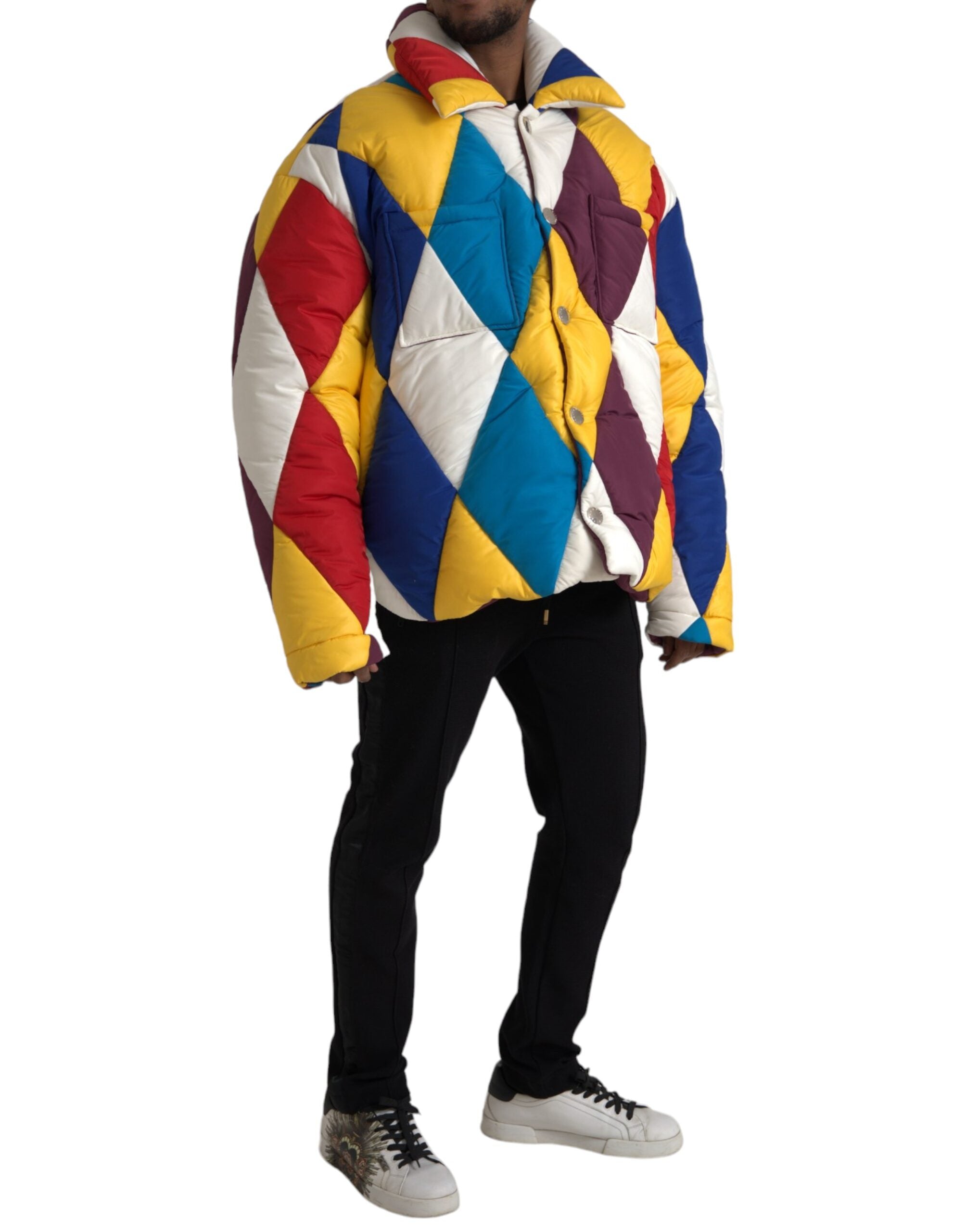 Dolce & Gabbana Multicolor Windbreaker Puffer Jacket Men's Men