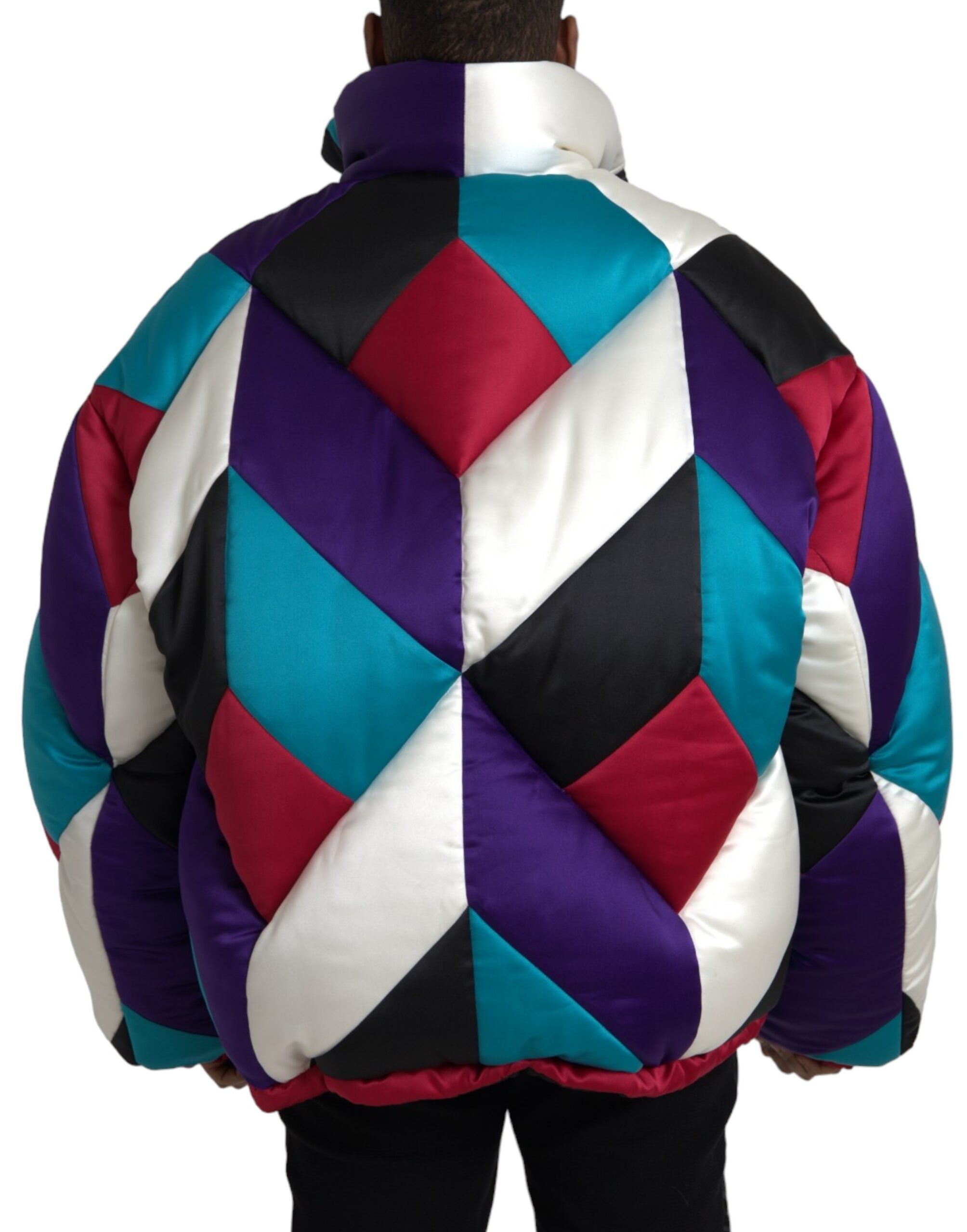 Dolce & Gabbana Multicolor Logo Windbreaker Puffer Men's Jacket