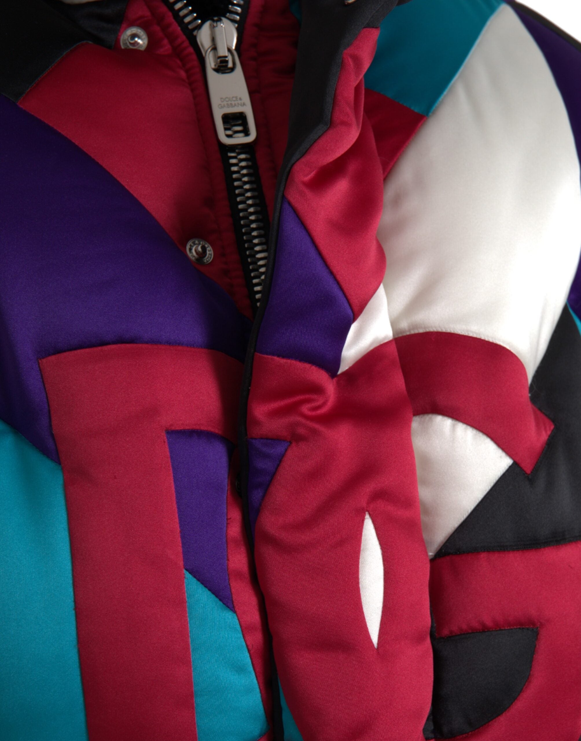 Dolce & Gabbana Multicolor Logo Windbreaker Puffer Men's Jacket