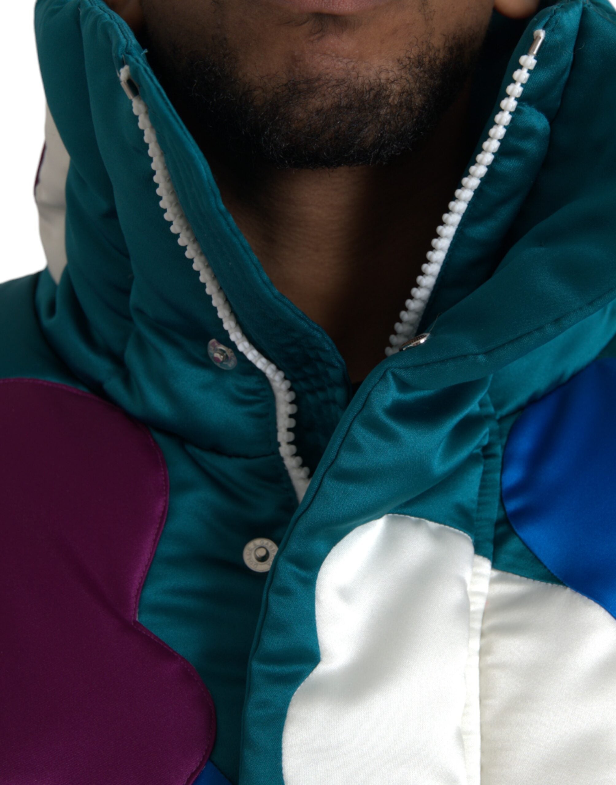 Dolce & Gabbana Multicolor Floral Windbreaker Puffer Men's Jacket