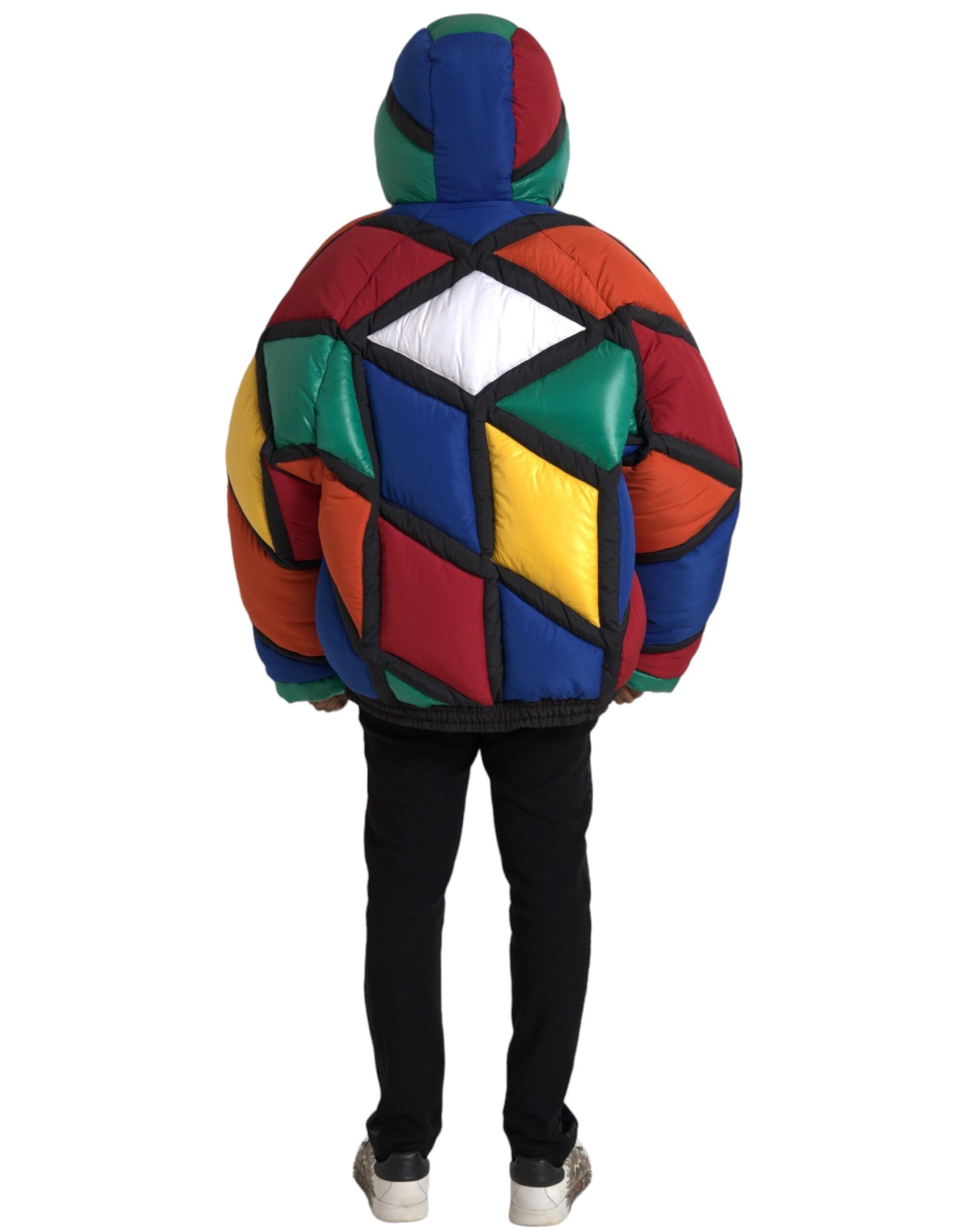 Dolce & Gabbana Multicolor Quilted Hooded Puffer Men's Jacket